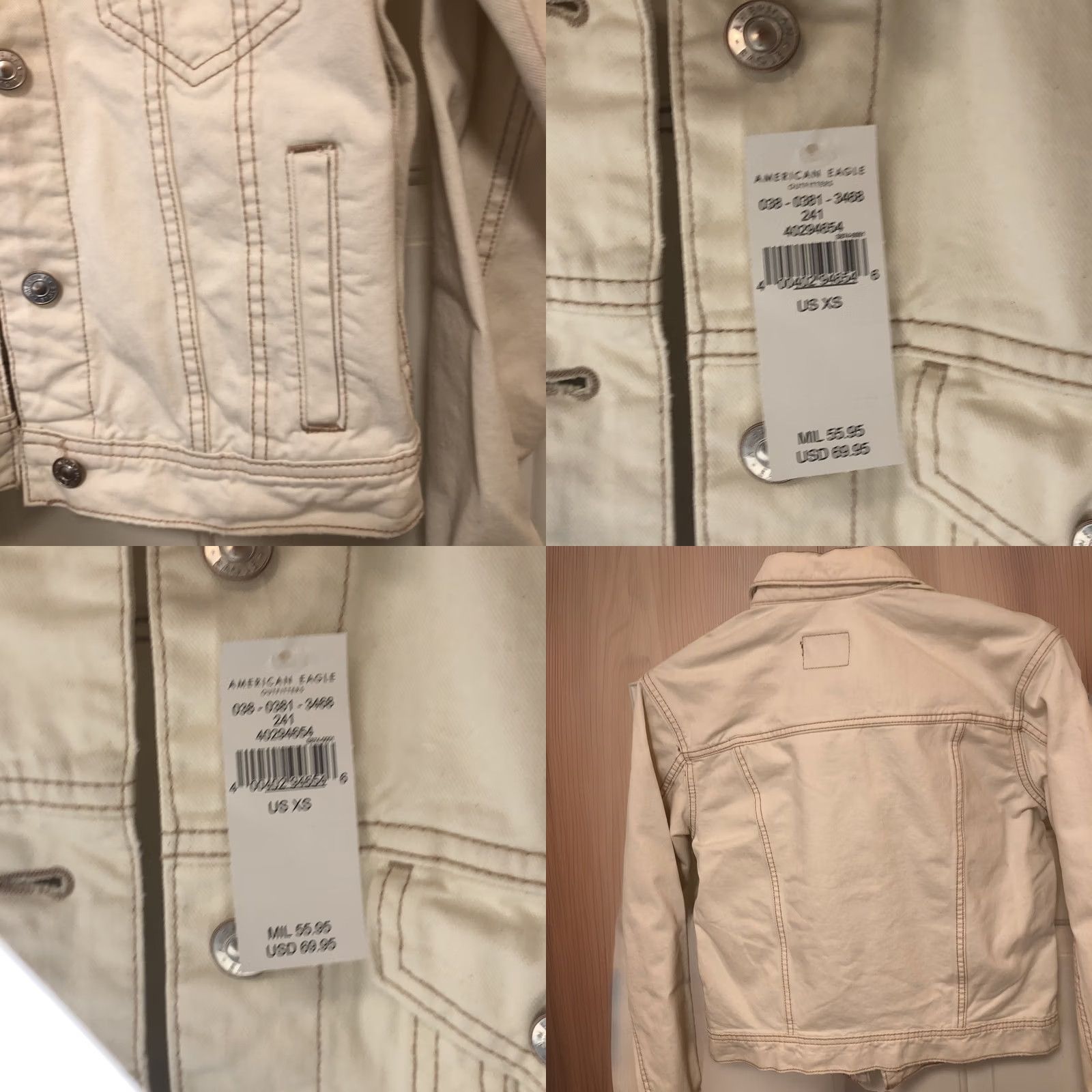 American Eagle Outfitters VINTAGE? No — American Eagle Outfitters Boyfriend Denim Jean Jacket XS Cream Women Jacket Size 26" / US 2 / IT 38 - 8 Thumbnail