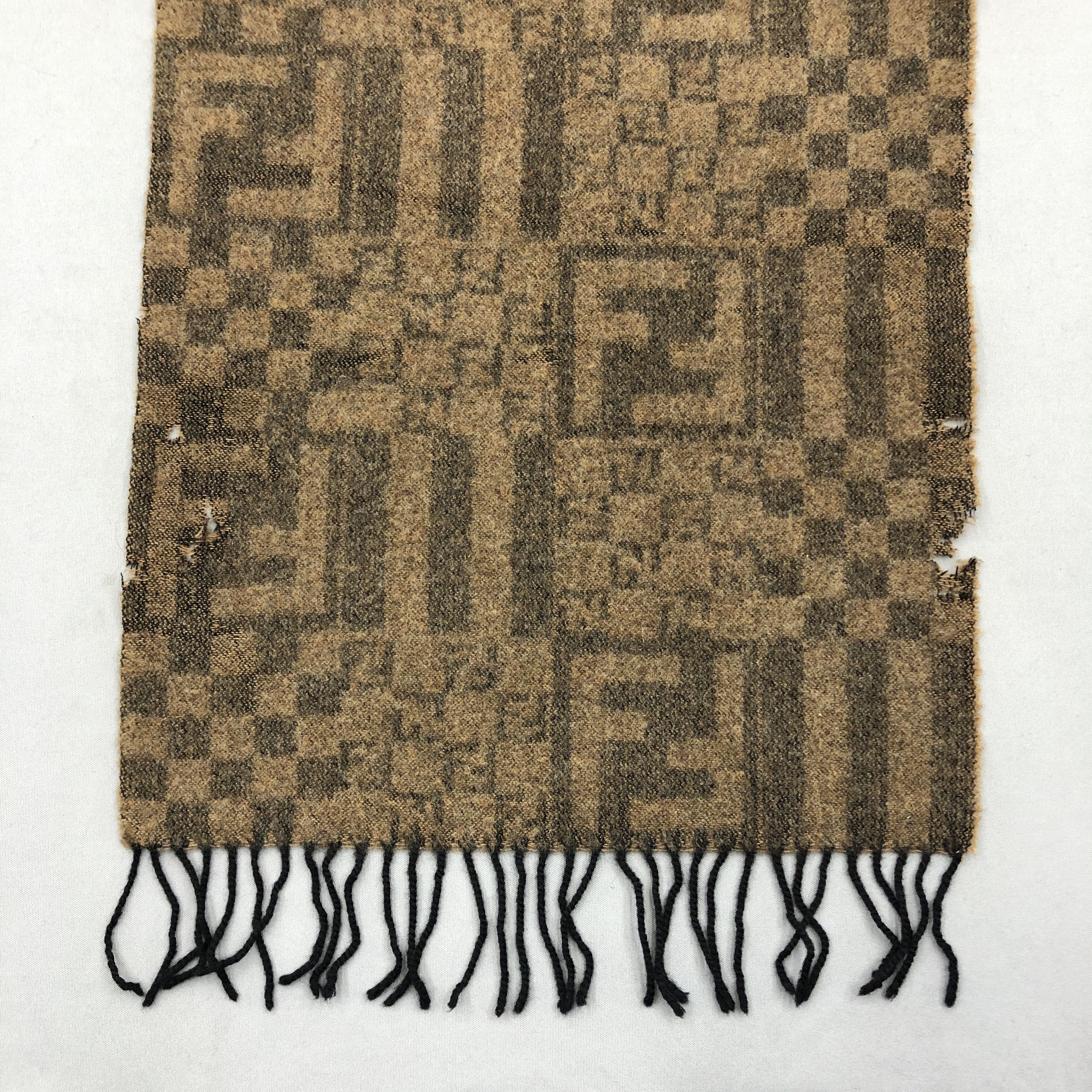 Fendi × Vintage Vintage Fendi Scarf Fendi Zucca FF Monogram Wool Scarves Size ONE SIZE - 4 Thumbnail
