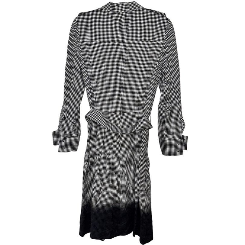 Piazza Sempione Piazza Sempione Gray Black White Checkered Button-Down Dress Size M / US 6-8 / IT 42-44 - 5 Thumbnail