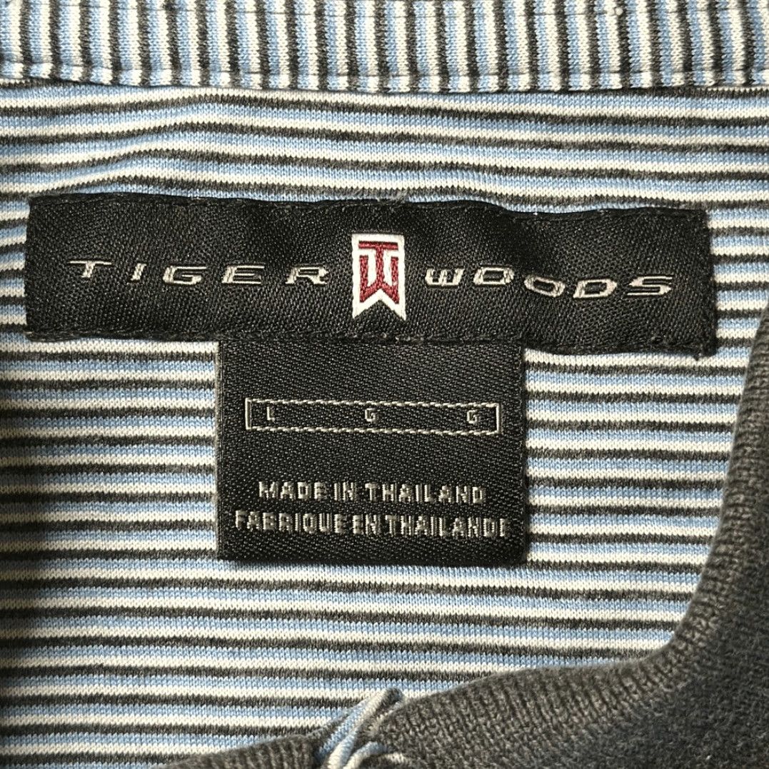 Nike Tiger Woods Nike Mens Polo Shirt L Gray Short Sleeve Striped Golf Size US L / EU 52-54 / 3 - 6 Thumbnail