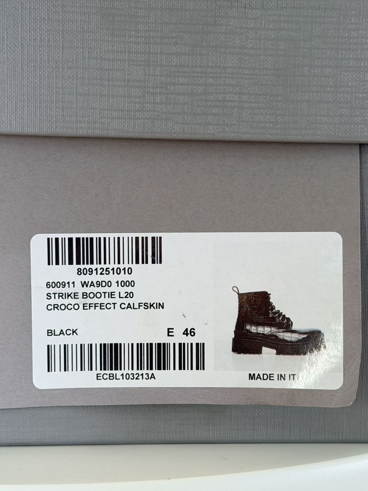 Balenciaga BALENCIAGA Strike Boot — Black Crocco Print - Men’s EU 46 Size US 13 / EU 46 - 11 Thumbnail
