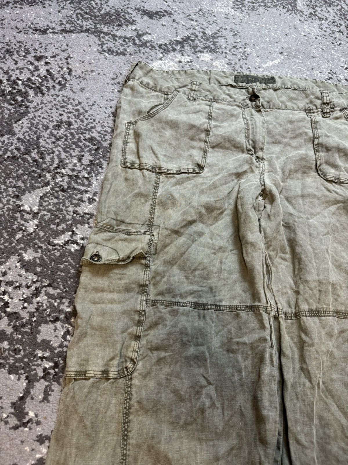 Japanese Brand × Vintage Vintage Y2K Baggy If Six Was Style Opium Cargo Linen Pants Size US 33 - 3 Thumbnail