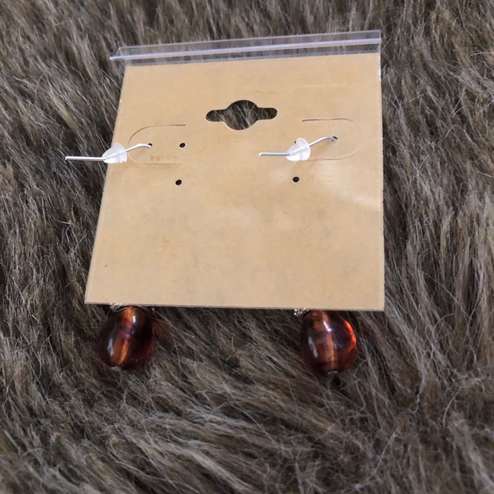 Vintage Vintage repurpose amber tone glass drop earrings Size ONE SIZE - 6 Thumbnail