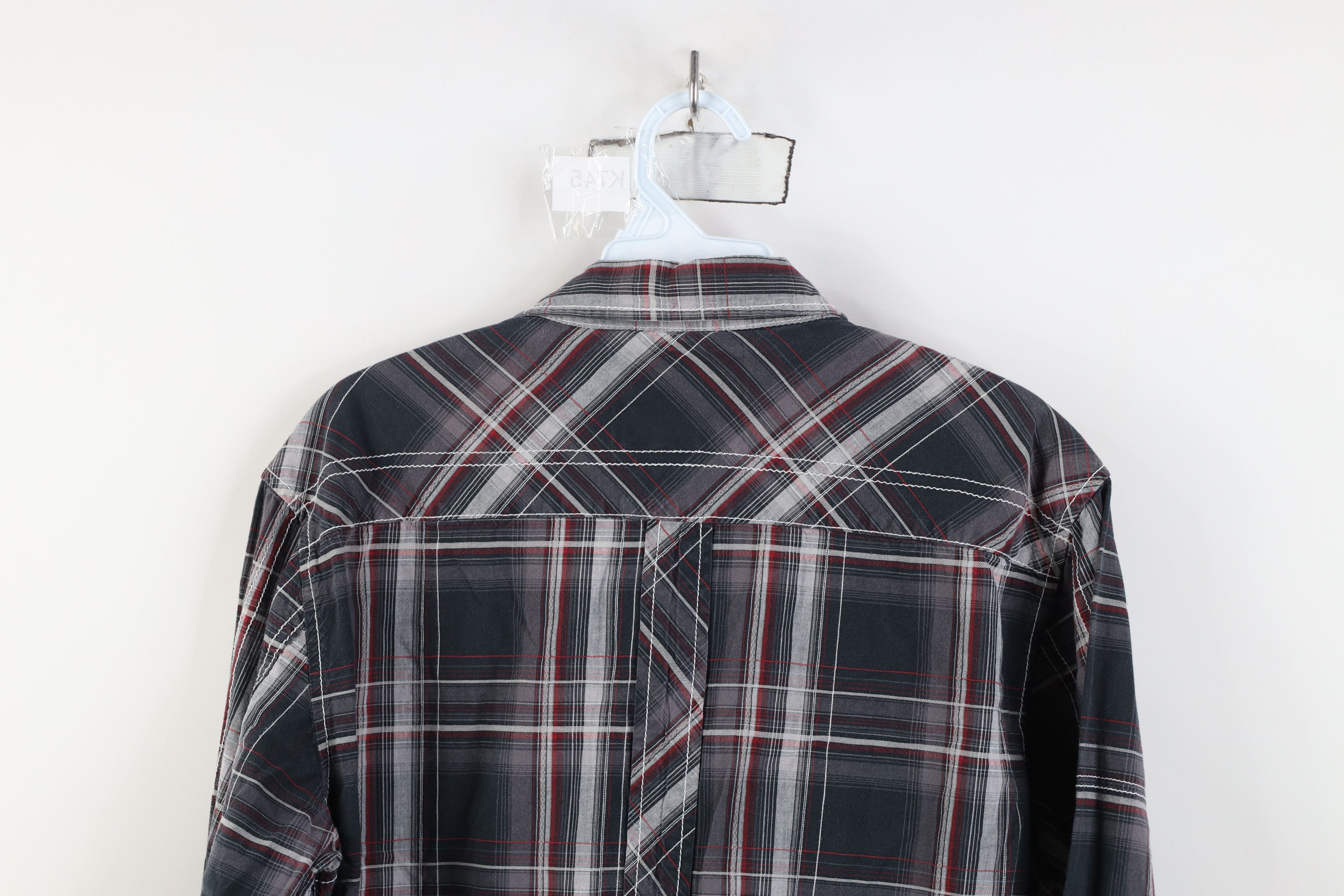 Vintage Buckle BKE Thick Stitch UFC MMA Snap Button Shirt Plaid Size US L / EU 52-54 / 3 - 11 Thumbnail