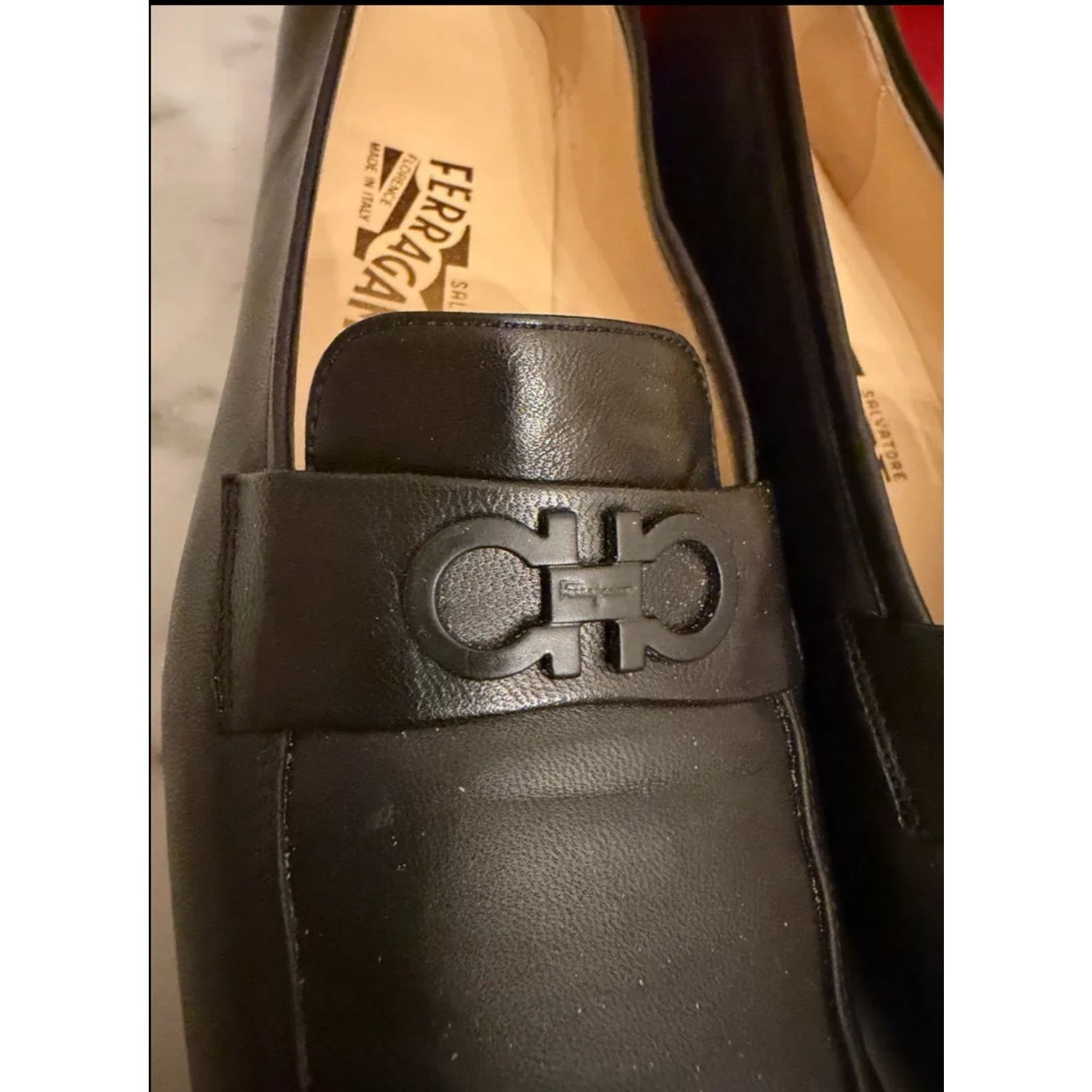 Salvatore Ferragamo Vintage Rare Salvatore Ferragamo Gancini Loafers Black 7.5AA Size US 7.5 / IT 37.5 - 4 Thumbnail
