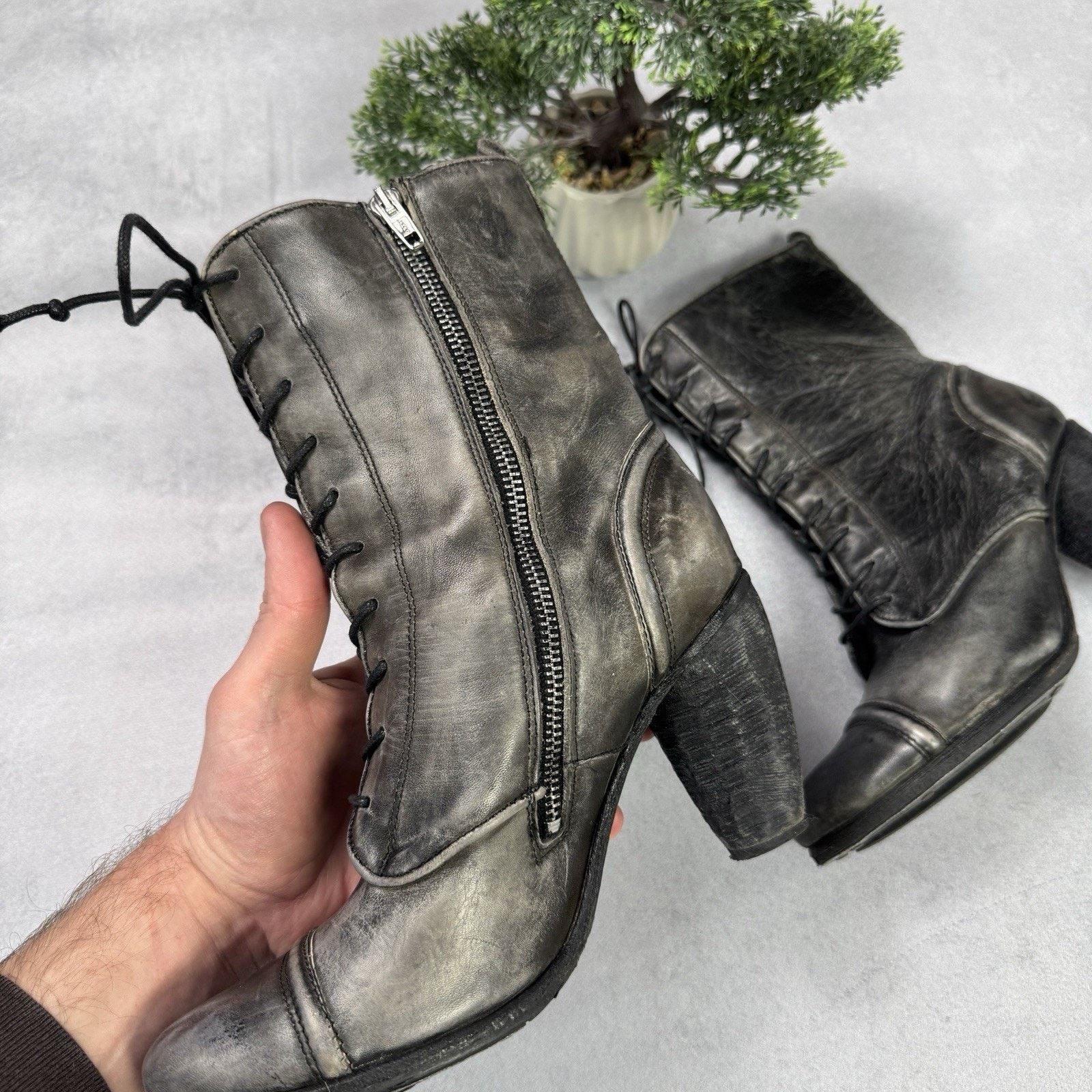 Allsaints All Saints Amarante Heel Distressed Leather Boots 39 US9 Size US 9 / IT 39 - 8 Thumbnail
