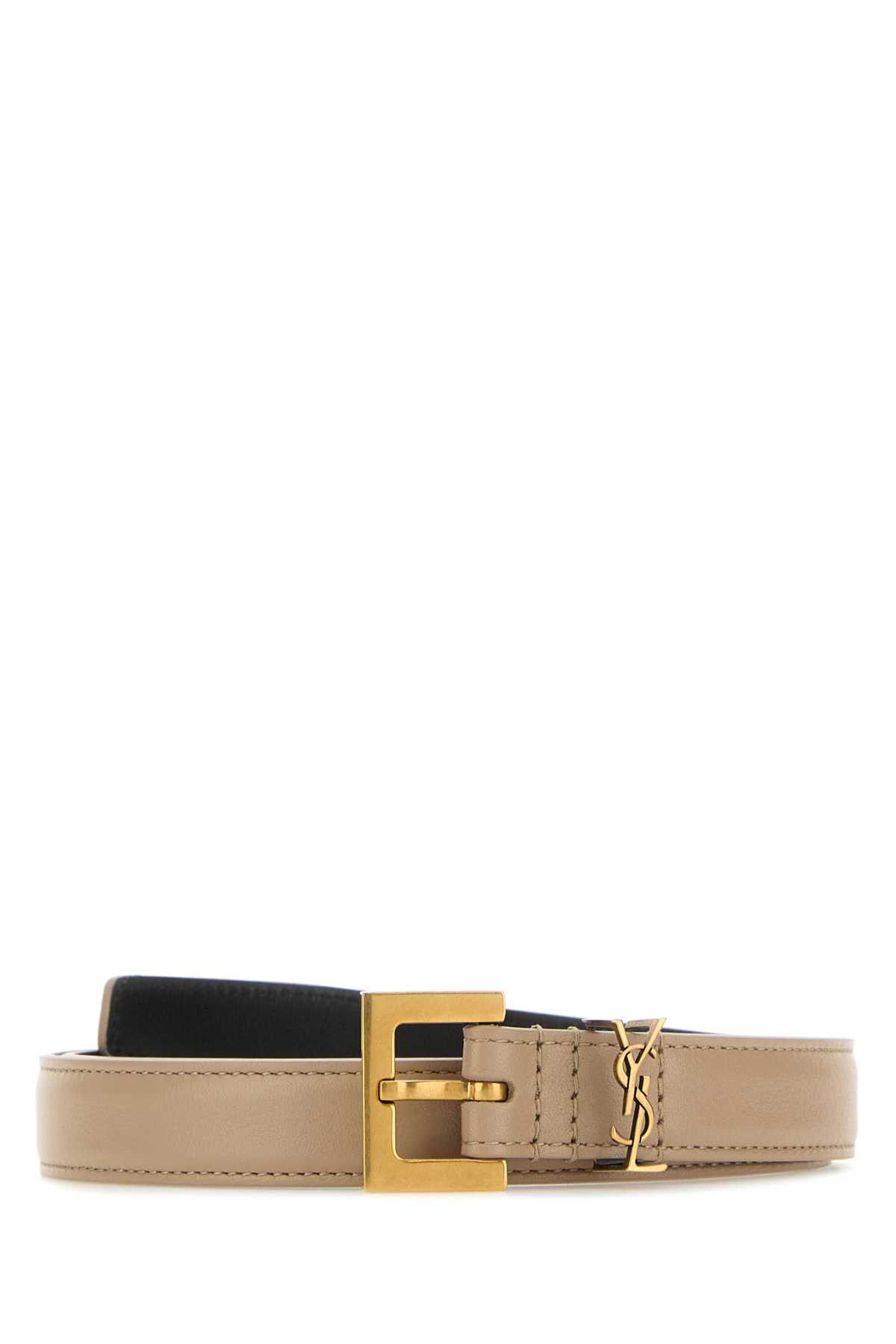 Saint Laurent Paris Cappuccino Leather Belt Size ONE SIZE - 1 Thumbnail