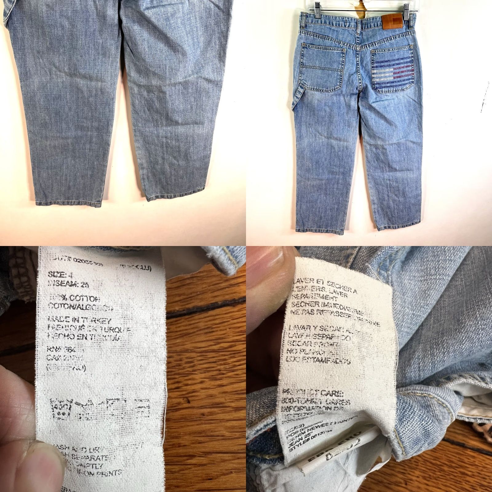 Tommy Hilfiger VINTAGE Tommy Hilfiger Carpenter Capri Denim Jeans Womens 4 Flag Pocket Streetwear Capris Size 27" / US 4 / IT 40 - 8 Thumbnail