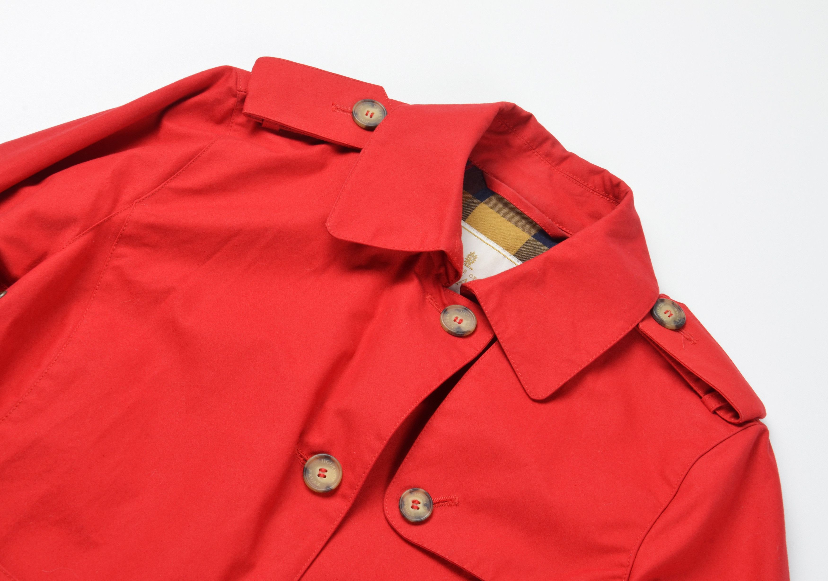 Other House Of Bruar Waxed Cotton Red Belted Trench Coat Size M / US 6-8 / IT 42-44 - 5 Thumbnail