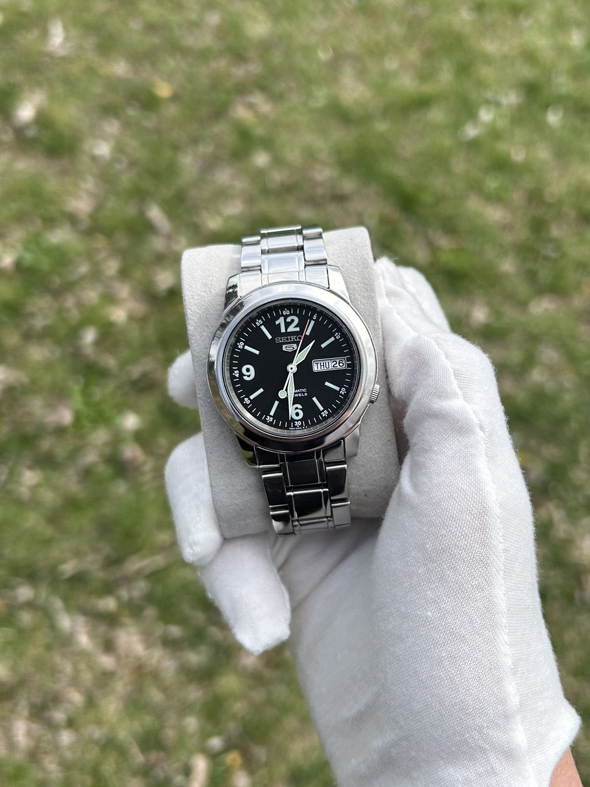 Seiko 5 Watch Automatic Mechanical Japan Made 2000's in Black, Men's