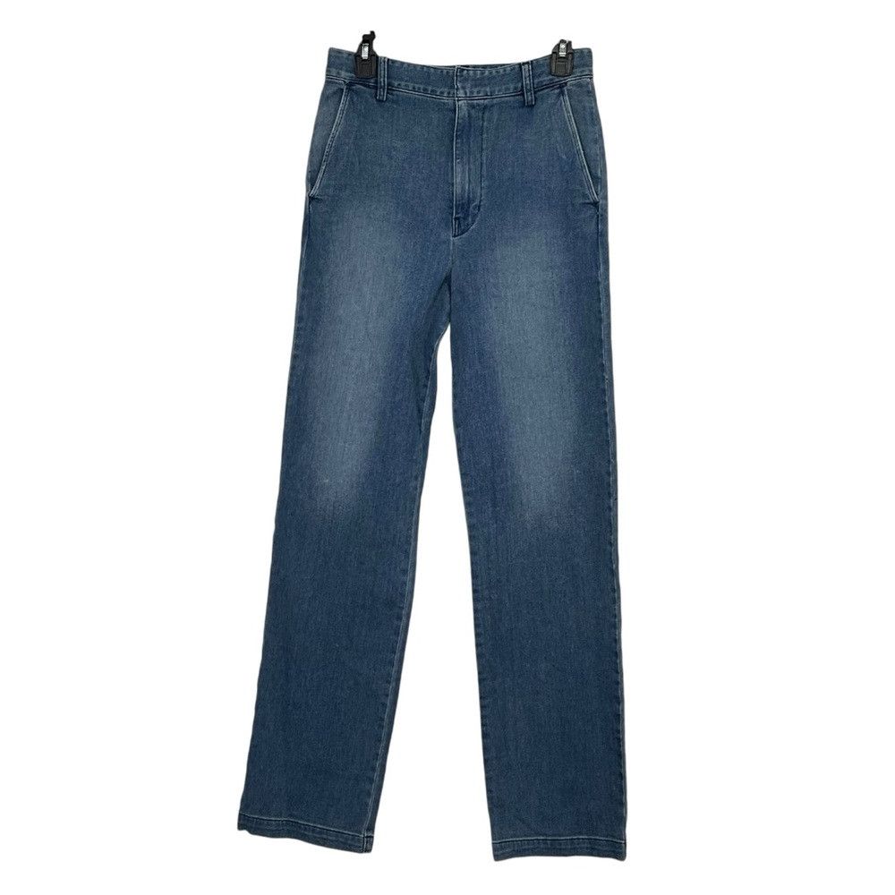 Enza Costa ENZA COSTA BLUE STRAIGHT LEG DENIM TROUSER JEAN PANTS HIGH Size 24" / US 00 / IT 34 - 3 Thumbnail