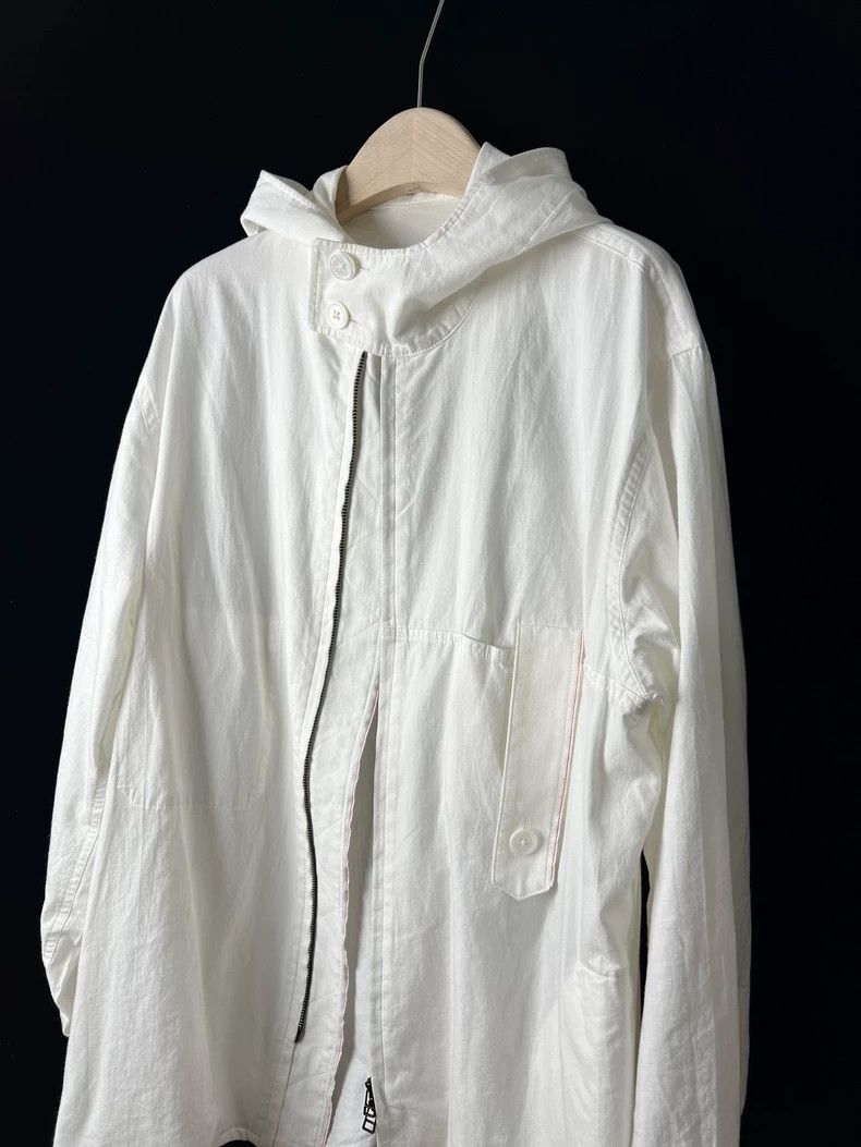 Yohji Yamamoto Yohji Yamamoto 22AW Cotton White Hooded Shirt 2505-Nextarro Size US M / EU 48-50 / 2 - 4 Thumbnail