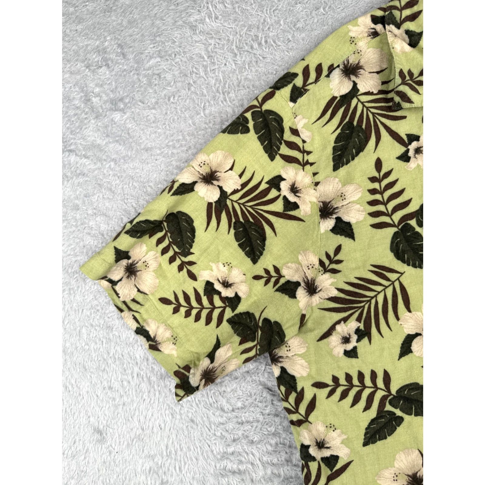 Vintage Puritan Shirt Men Extra Large Green Floral Hawaiian 100% Rayon Short Sleeve Button-Up Size US XL / EU 56 / 4 - 3 Thumbnail