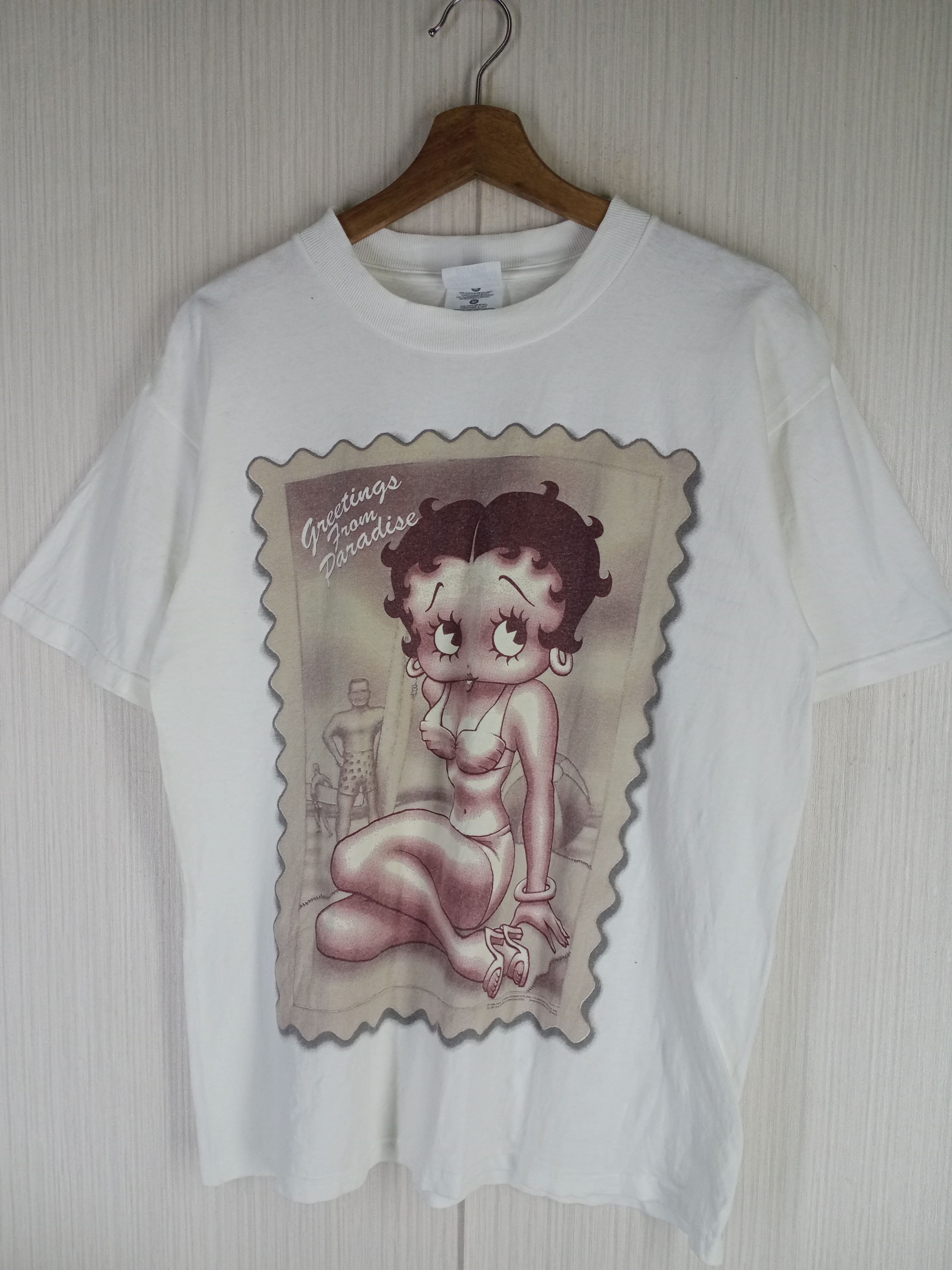 Cartoon Network Vintage 1996 Greetings From Paradise Betty Boop Tshirt Size US M / EU 48-50 / 2 - 1 Thumbnail