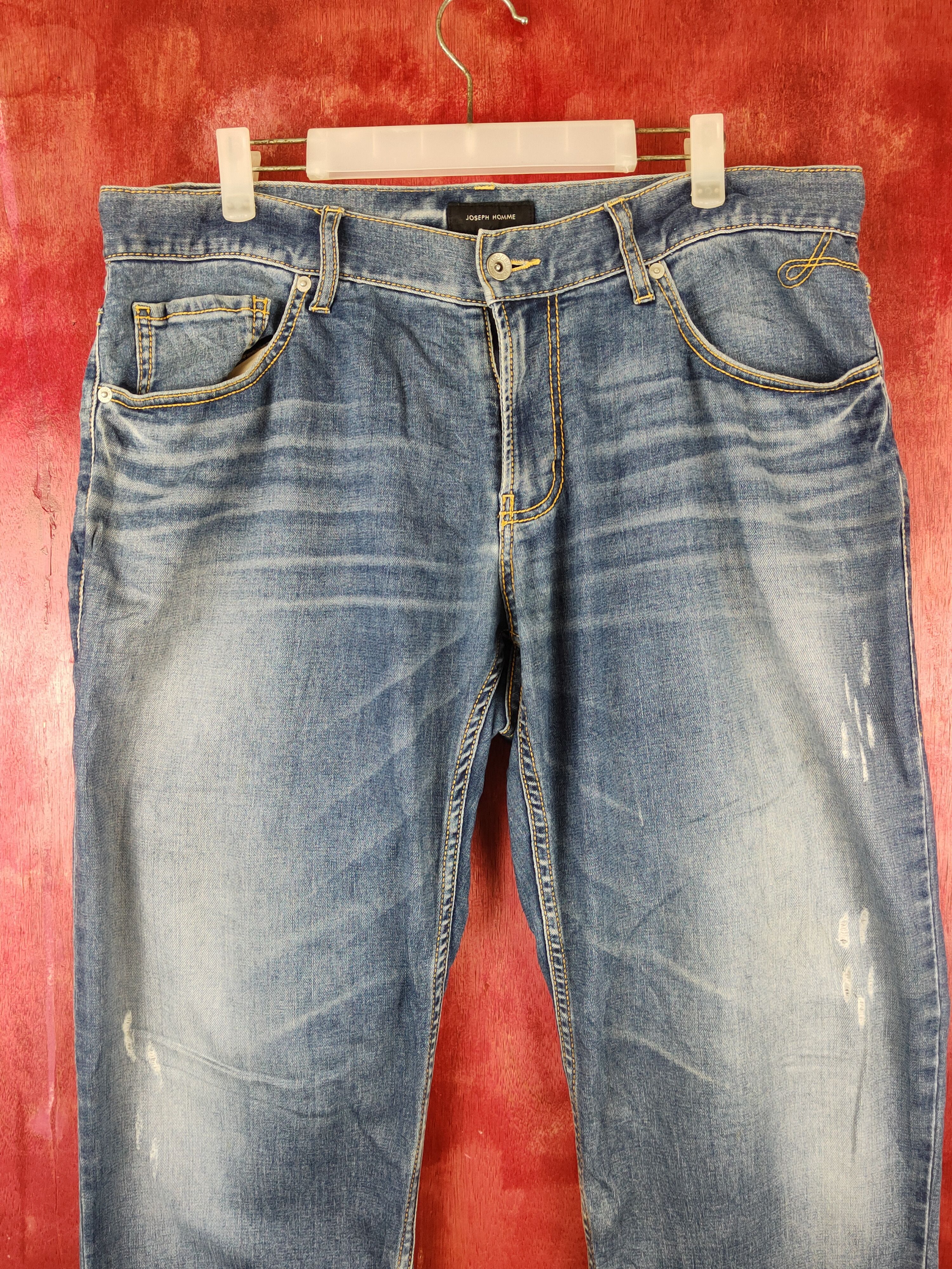 JOSEPH HOMME Joseph Homme Blue Faded Distressed Ripped Jeans #S1643 Size US 36 / EU 52 - 2 Thumbnail