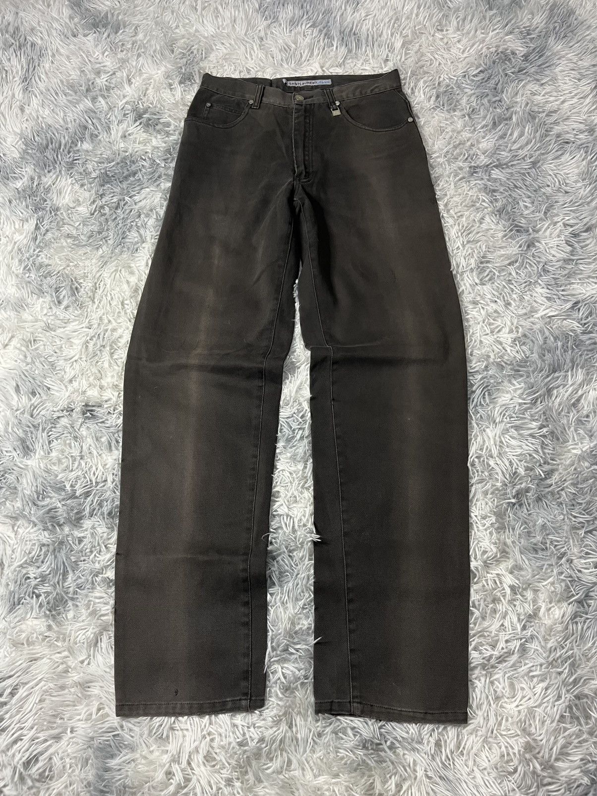 Saint Laurent Paris Vintage Saint Laurent Paris Black Sun Faded Pants Size US 30 / EU 46 - 2 Thumbnail
