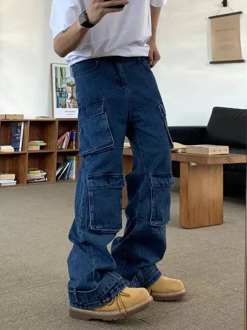 Designer × Japanese Brand × Jean baggy distressed skate hiphop jeans Size US 32 / EU 48 - 4 Thumbnail