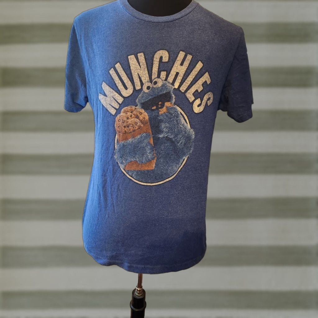 Vintage Sesame Street Shirt Blue Cookie Monster Munchies T-Shirt Size Medium Size US M / EU 48-50 / 2 - 1 Thumbnail