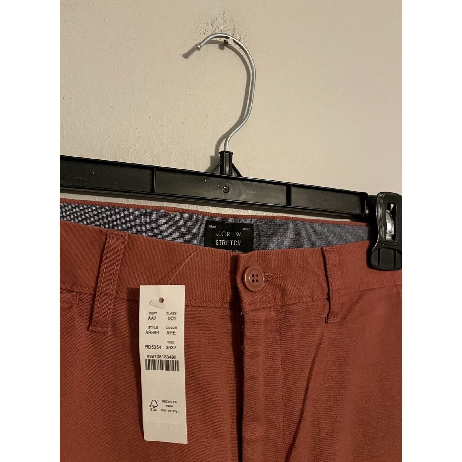 J.Crew J.CREW 770 Chino Pants Straight Fit Stretch Pastel Red AR886 - Men 36x32 New Size US 36 / EU 52 - 2 Thumbnail