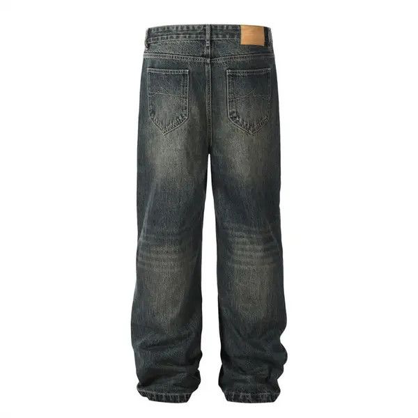 Japanese Brand Washed distressed loose casual straight-leg printed jeans Size US 32 / EU 48 - 2 Thumbnail