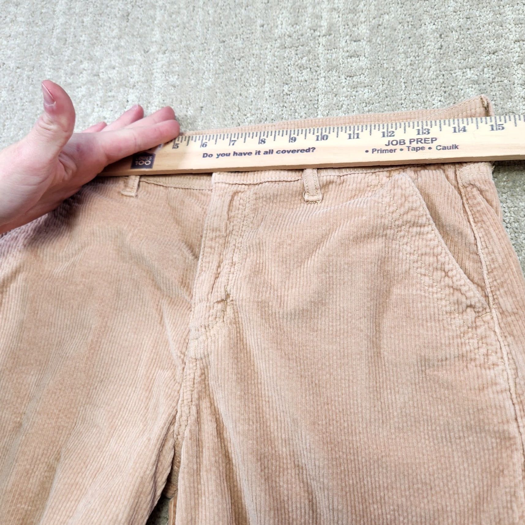 American Eagle Outfitters VINTAGE American Eagle Cargo Pants Women 4 Baggy Wide-Leg Corduroy Y2K Beige 29x31 Womens Size 27" / US 4 / IT 40 - 3 Thumbnail