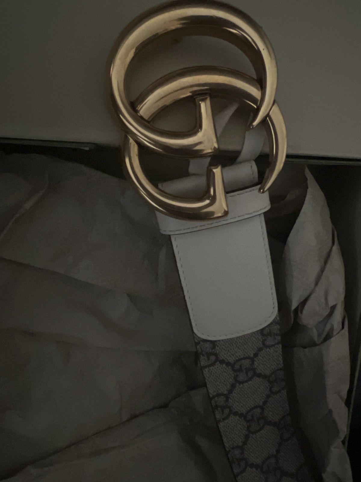 Gucci GUCCI MARMOT GG WHITE GOLD BELT Size ONE SIZE - 7 Thumbnail