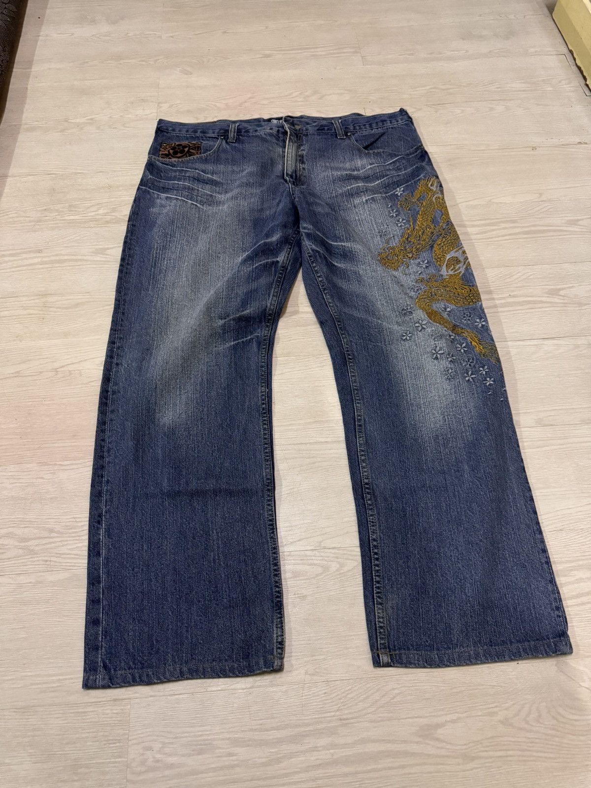 Japanese Brand Koi Dragon Sukajan Japan Jeans Embroidered Size 42” Size US 42 / EU 58 - 7 Thumbnail