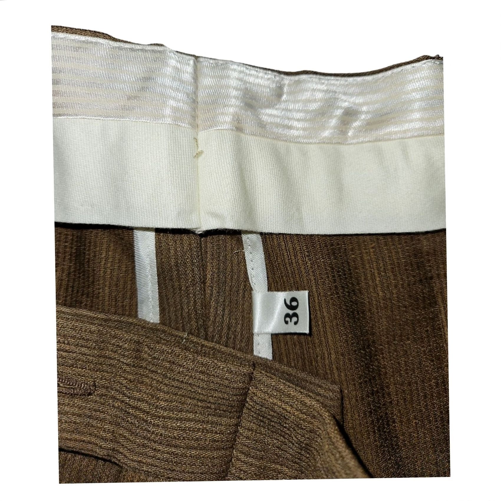 Vintage John Craig Dress Pants Striped 36 Men's Brown Wool Polyester Dry Clean Only Straight Leg High Rise Size US 36 / EU 52 - 3 Thumbnail