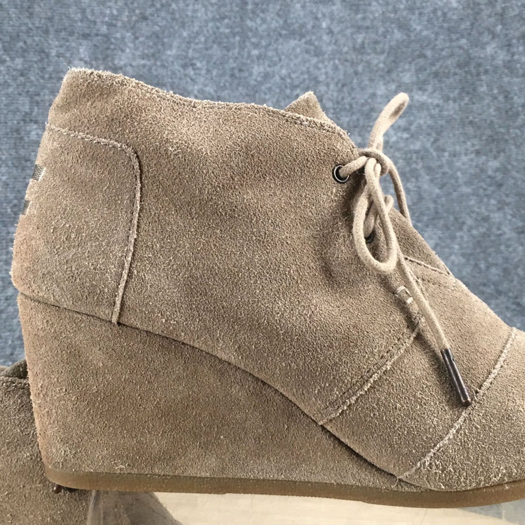 Toms Toms Ankle Booties Womens 10 Brown Kala Lace Up Wedge Heel Casual Leather Shoes 740817 Size US 10 / IT 40 - 5 Thumbnail