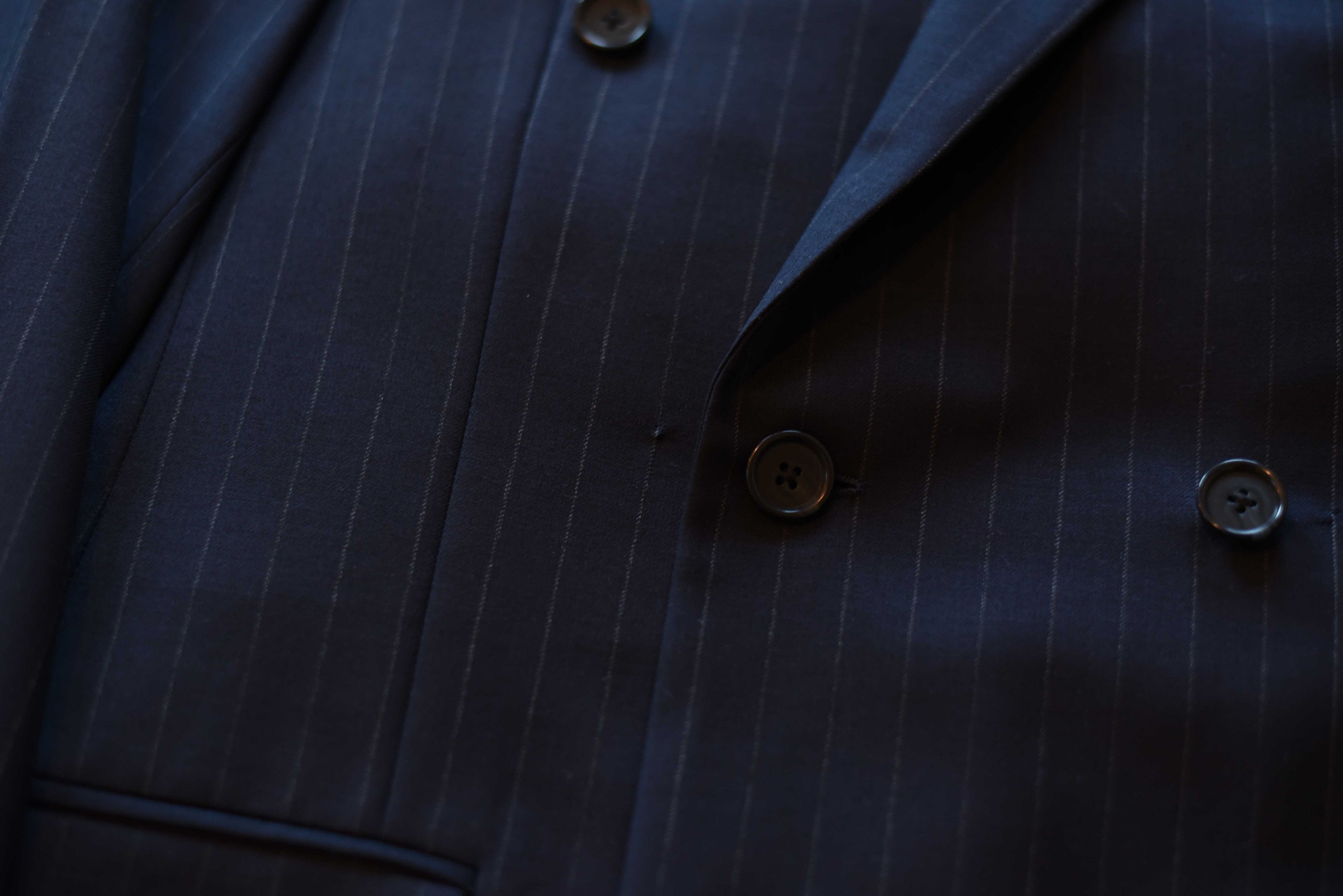 J. Press J Press Double Breasted Blazer Navy Chalk Stripe 38 Husbands Size 38R - 8 Thumbnail