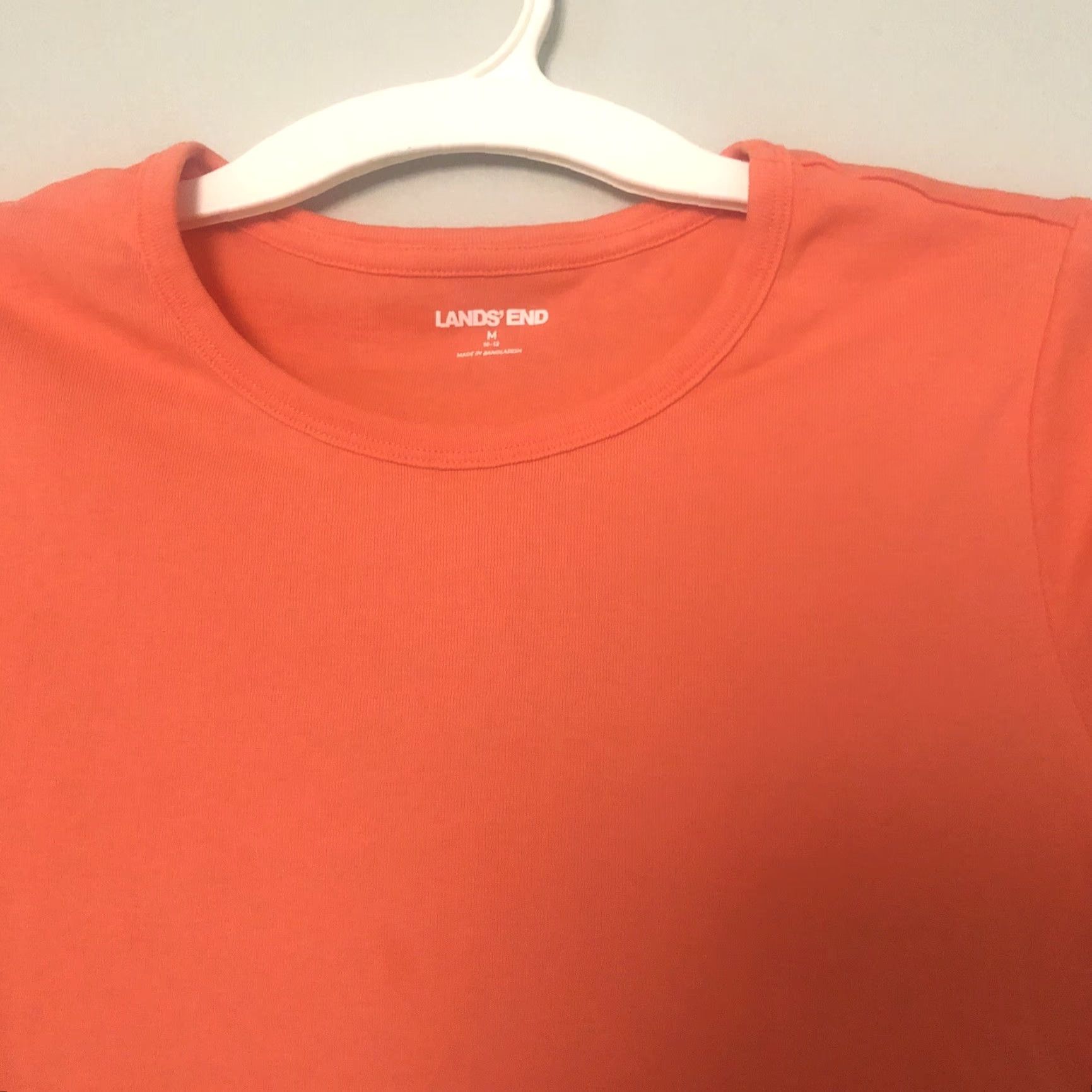 Lands' End Lands End Shirt Womens Medium Orange Short Sleeve Round Neck 100% Cotton Size M / US 6-8 / IT 42-44 - 2 Thumbnail