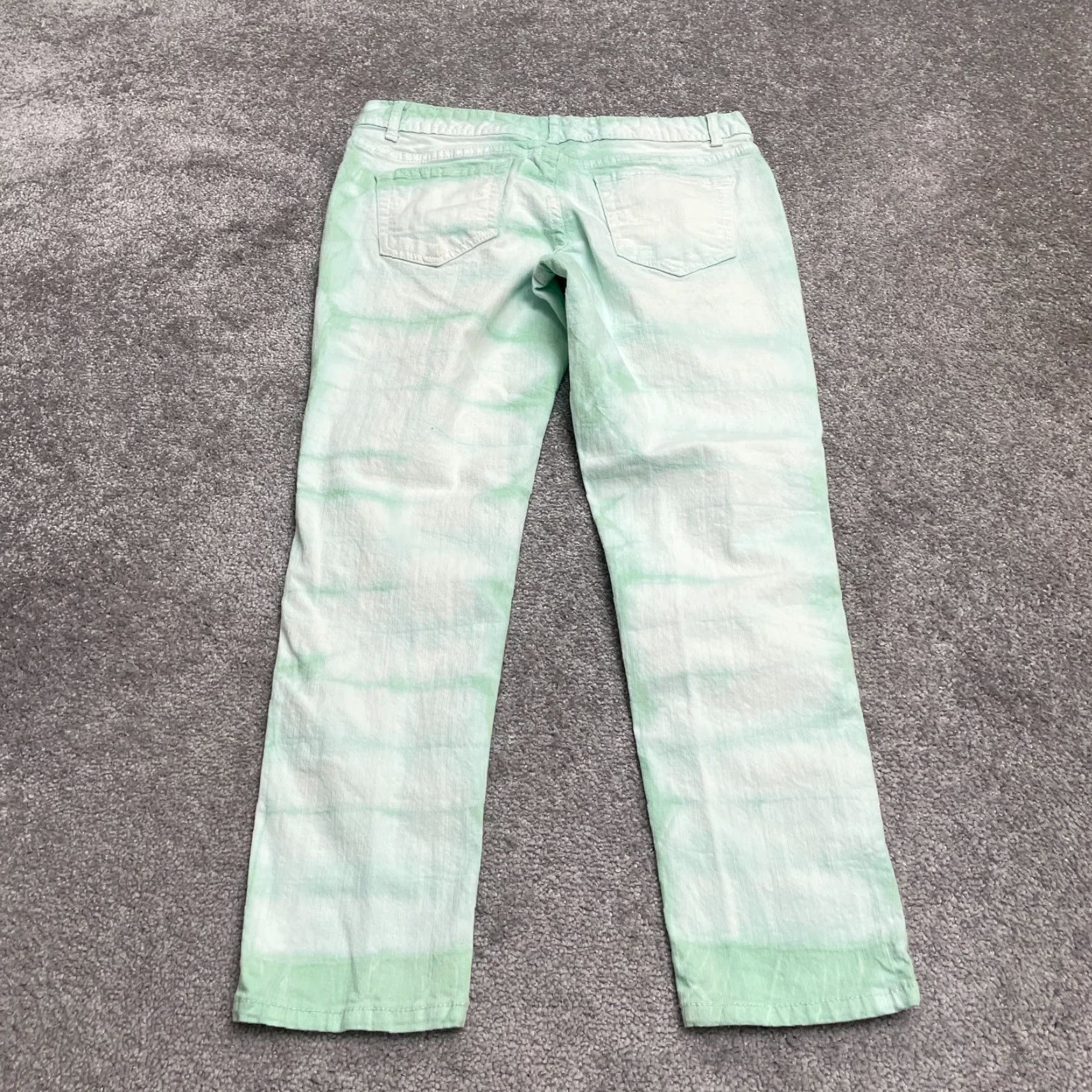 Mossimo Mossimo Supply Co. Tie-Dye Skinny Denim Jeans Womens 11 Green Mid Rise 32x26 Size 32" / US 10 / IT 46 - 2 Thumbnail