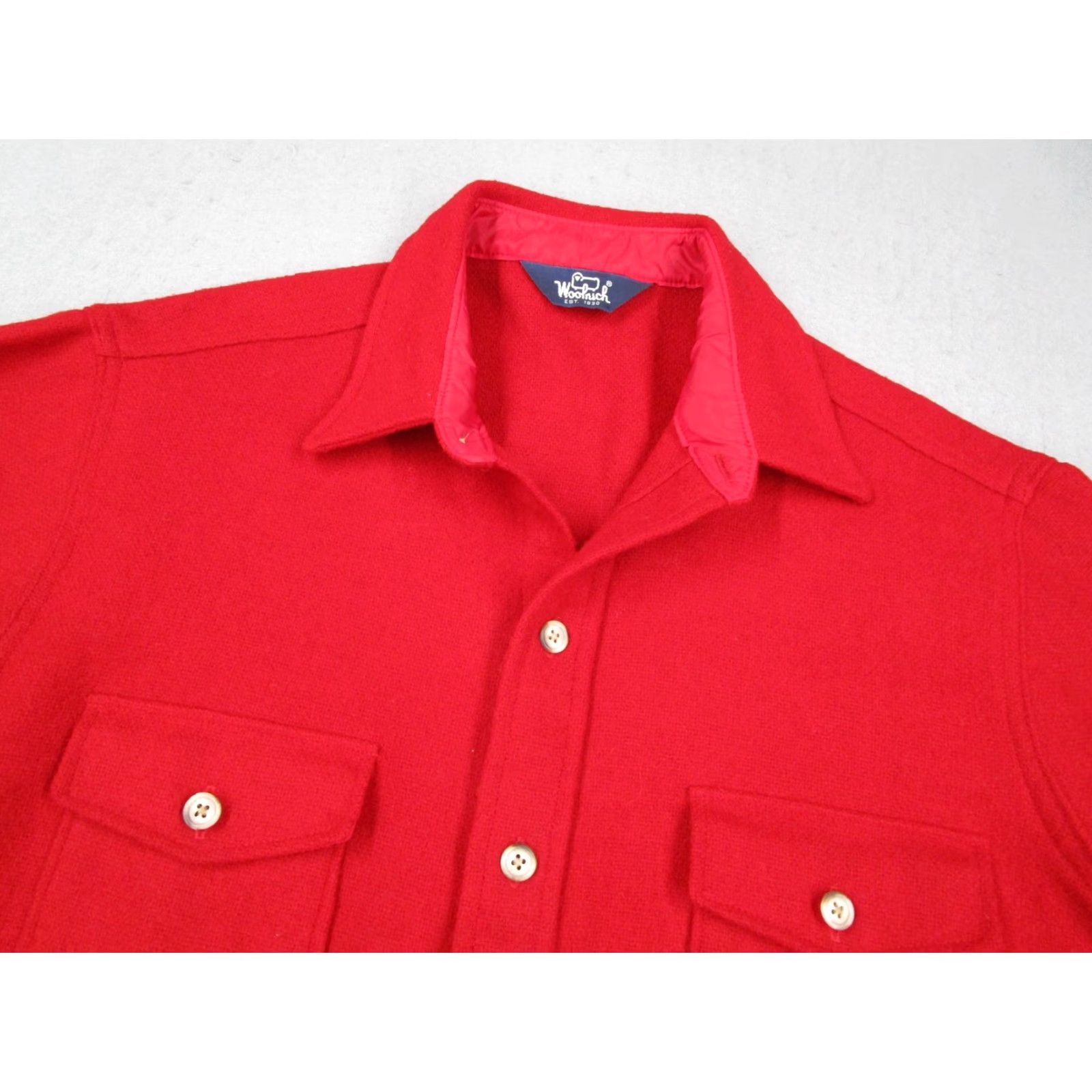 Vintage VINTAGE Woolrich Wool Shirt Mens Large Red Button-Up Long Sleeve Outdoor Retro Workwear Size US L / EU 52-54 / 3 - 2 Thumbnail