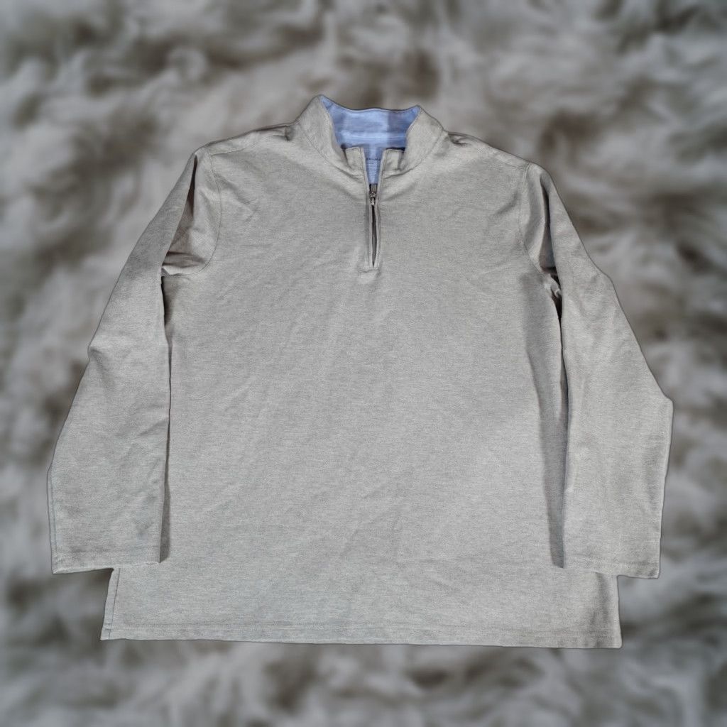 Mizzen+Main Mizzen Main 1/4 Zip Pullover Sweater Mens XL Gray Stretch Athletic Golf Mock Neck Long Sleeve Size US XL / EU 56 / 4 - 1 Thumbnail