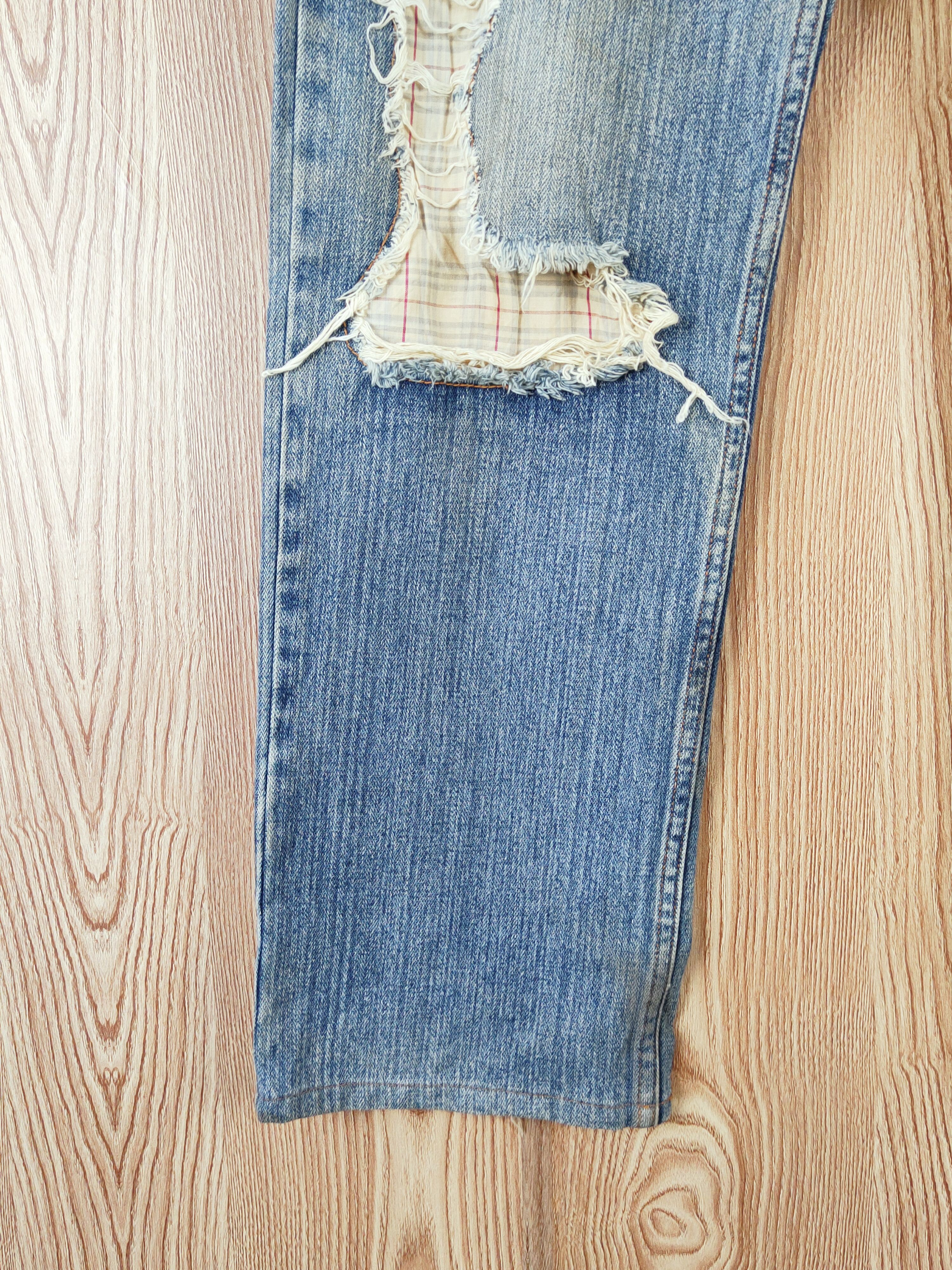 Japanese Brand Nylaus Crew Blue Distressed Ripped Jeans #W649 Size US 32 / EU 48 - 4 Thumbnail