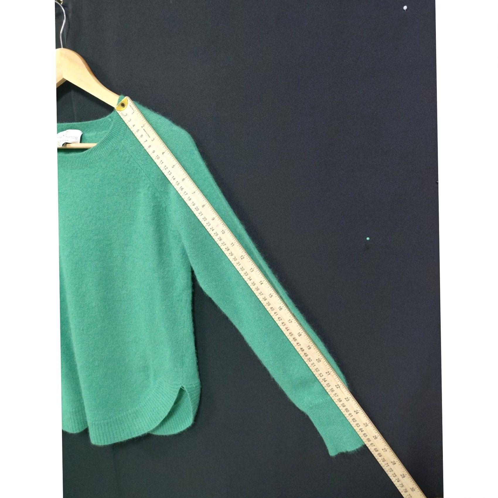Vintage VINTAGE Belle France Sweater Green Solid Knit 100% Cashmere Women XL Crew Neck Long Sleeve Pullover Dry Clean Only Fall Winter Casual Business Womens Size XL / US 12-14 / IT 48-50 - 5 Thumbnail