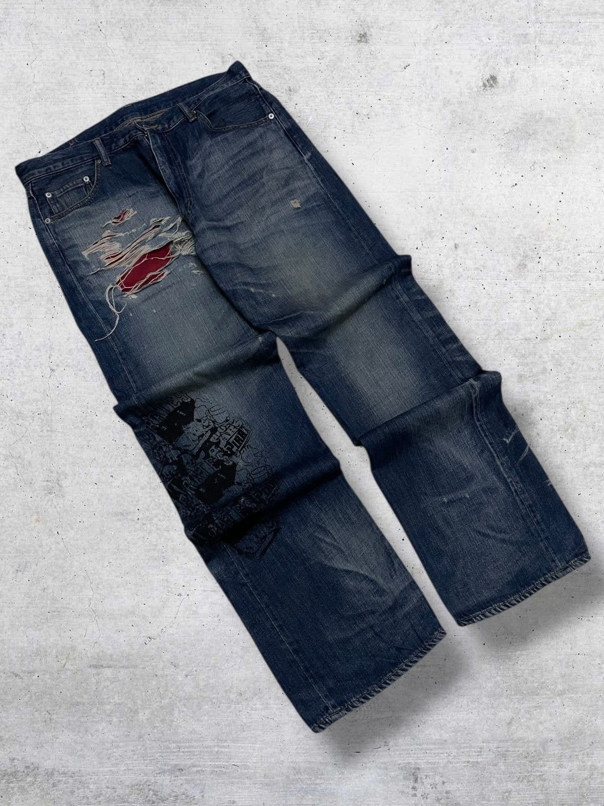 Swagger VINTAGE SWAGGER RARE 90S JAPAN DESIGNER ANARCHY RIPPED DENIM Size US 35 - 2 Thumbnail