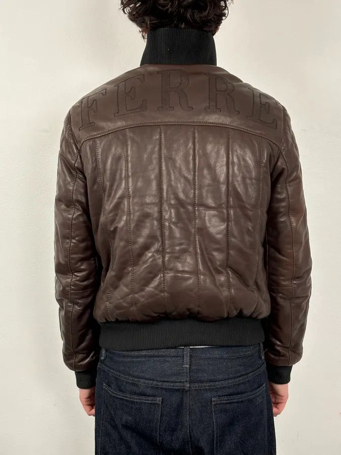Gianfranco Ferre FW2008 Gianfranco Ferré Brown Quilted Bomber Leather Jacket Size US M / EU 48-50 / 2 - 3 Thumbnail