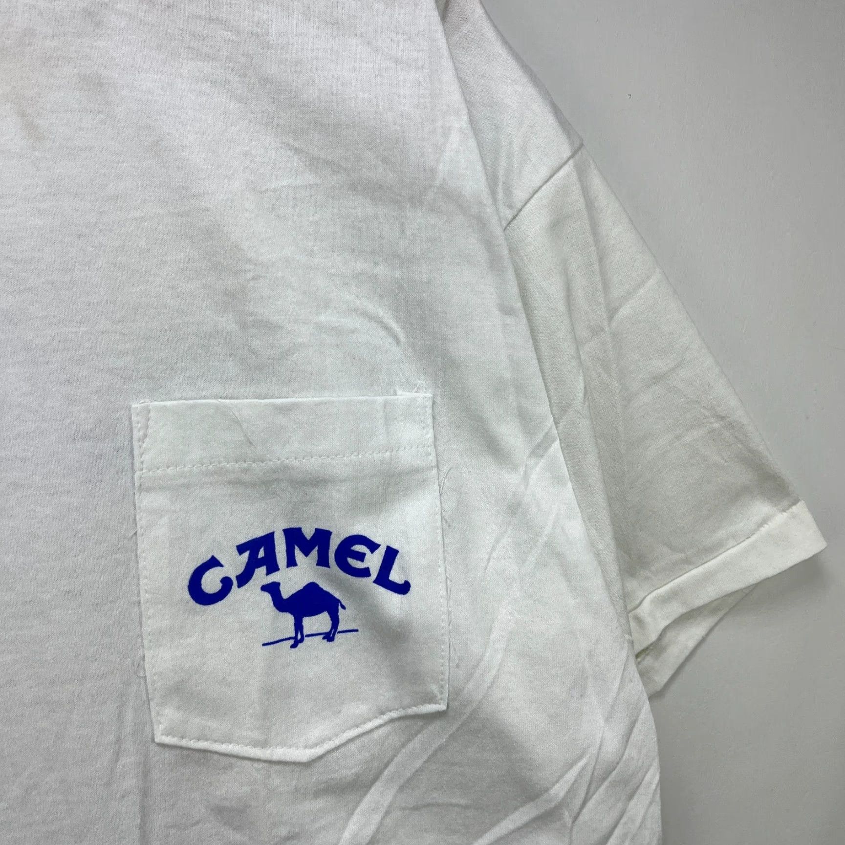 Camel VINTAGE Camel T-Shirt Shirt Men XL White 90s Pack of Camels Cigarettes Single Stitch Pocket Brand New Size US XL / EU 56 / 4 - 7 Thumbnail