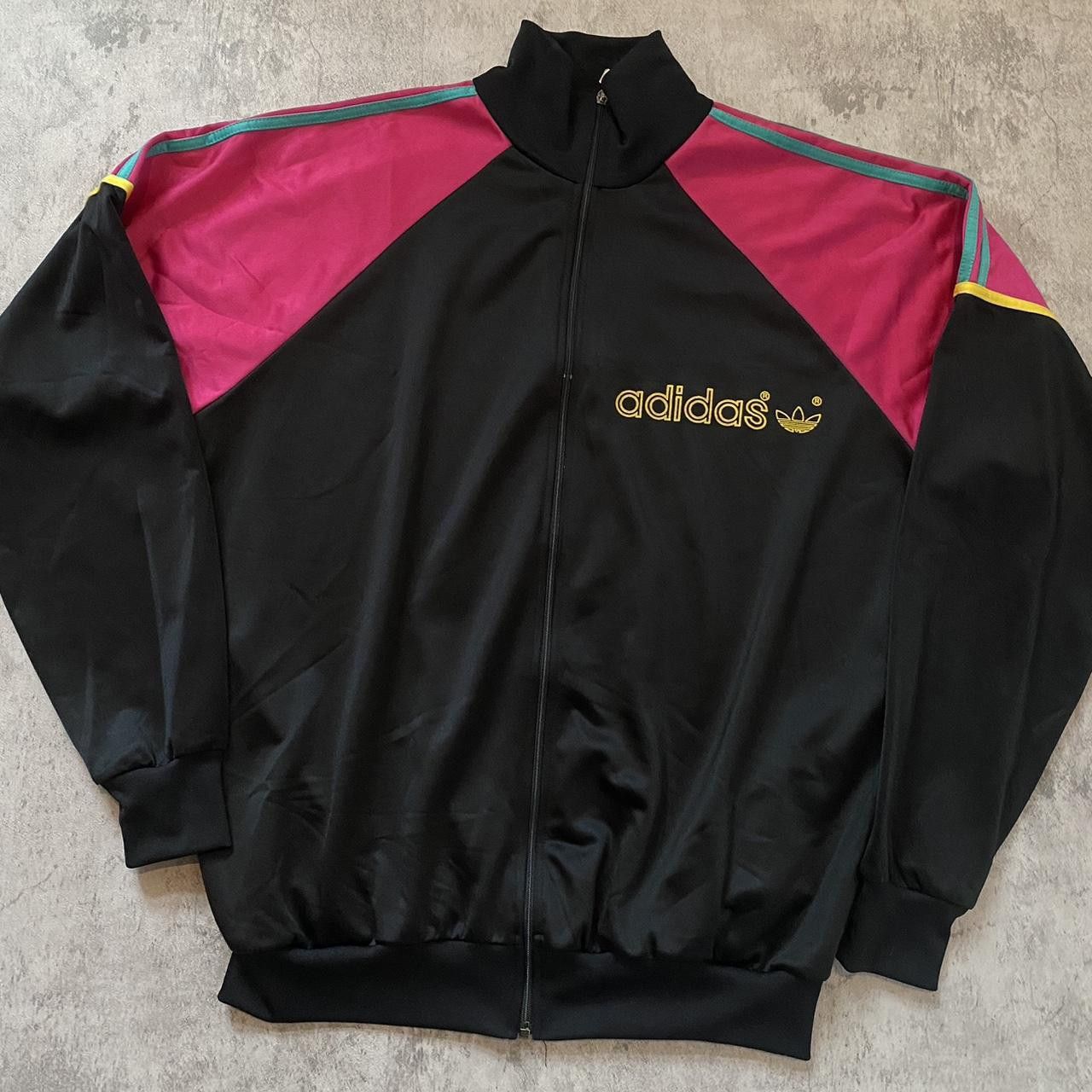 Adidas 80s Adidas black and pink track jacket Size US L / EU 52-54 / 3 - 1 Thumbnail