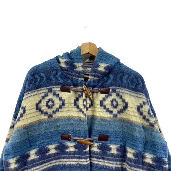 Vintage Vtg 90’ AZTEC NAVAJO ART All Over Print Duffle Coat Jacket Size US M / EU 48-50 / 2 - 2 Thumbnail