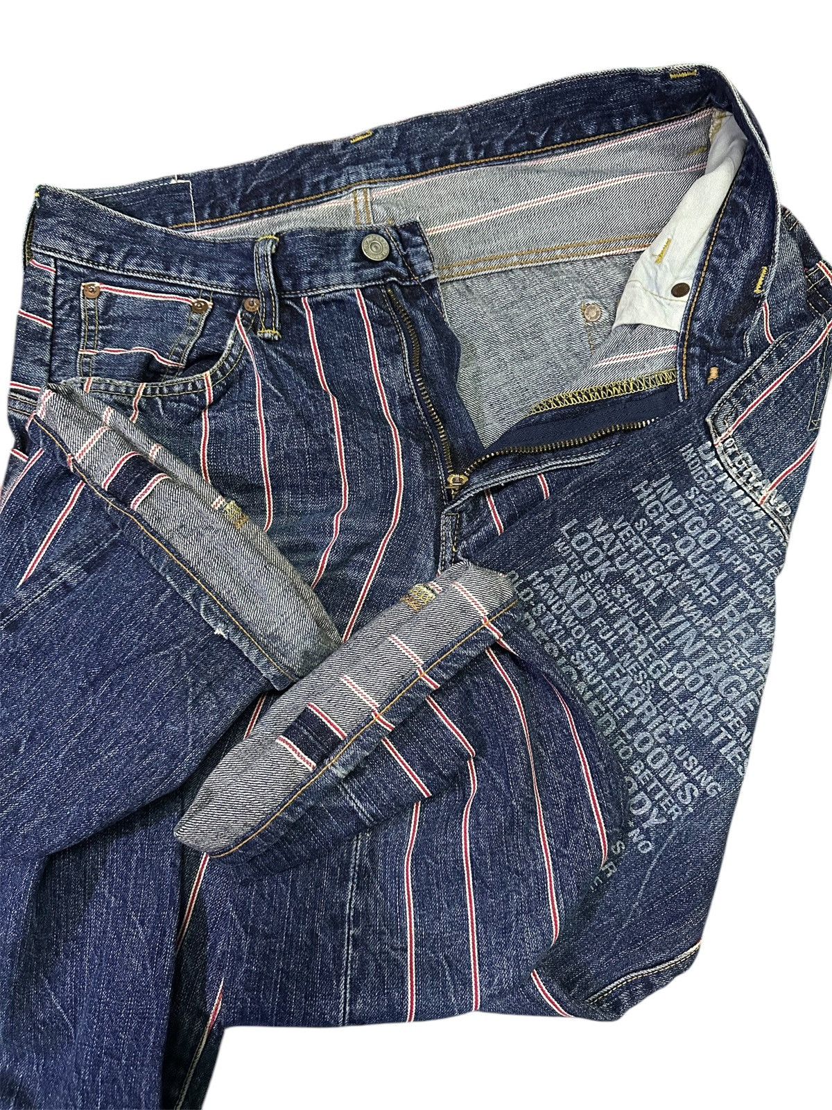 Kapital 💥 Edwin Full Selvedge 💥 Crazy Design Edwin Fully Selvedge 💥 Size US 34 / EU 50 - 6 Thumbnail