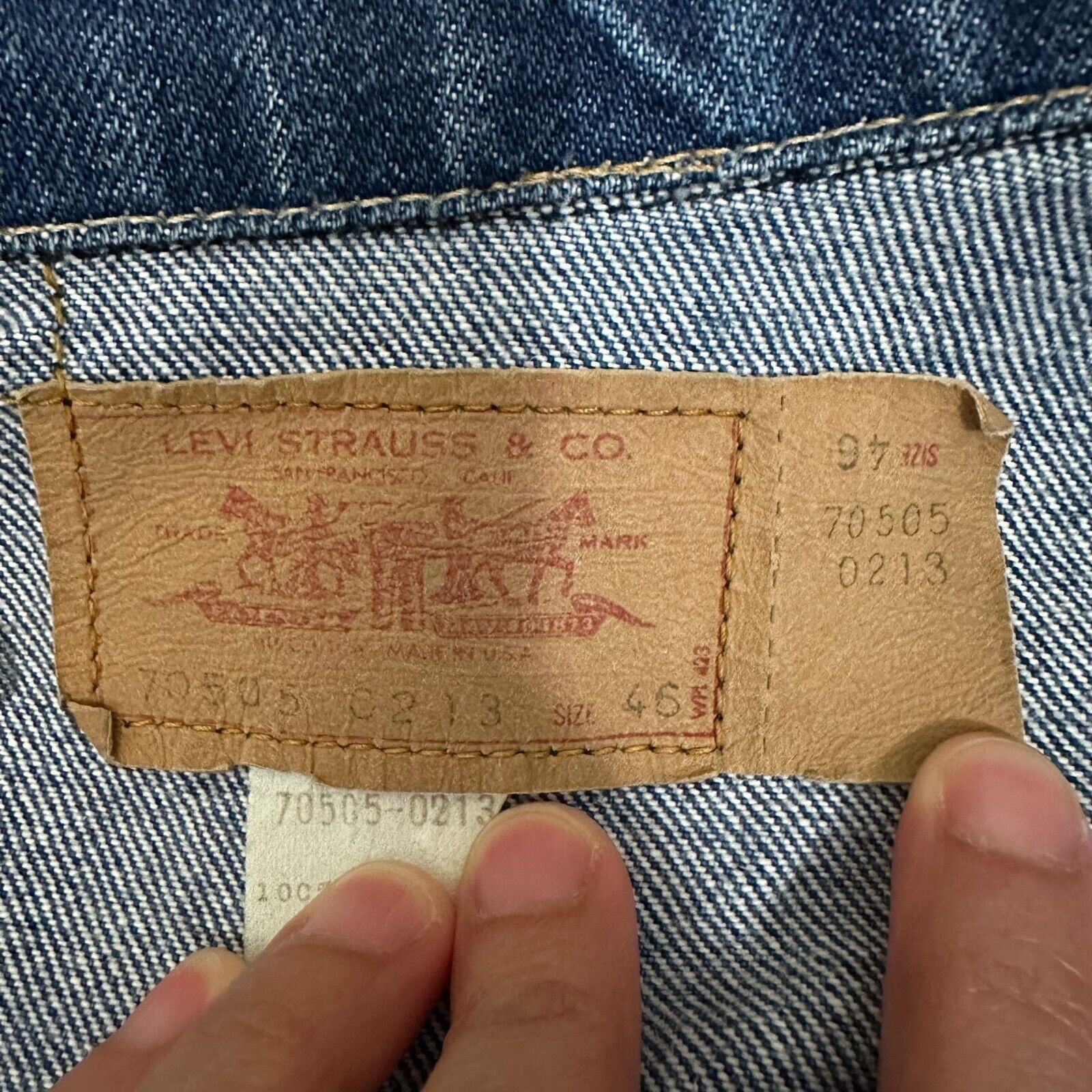 Levi's VINTAGE 80s LEVI'S Denim Trucker Jacket Blue Moto Rider Size US XL / EU 56 / 4 - 7 Thumbnail