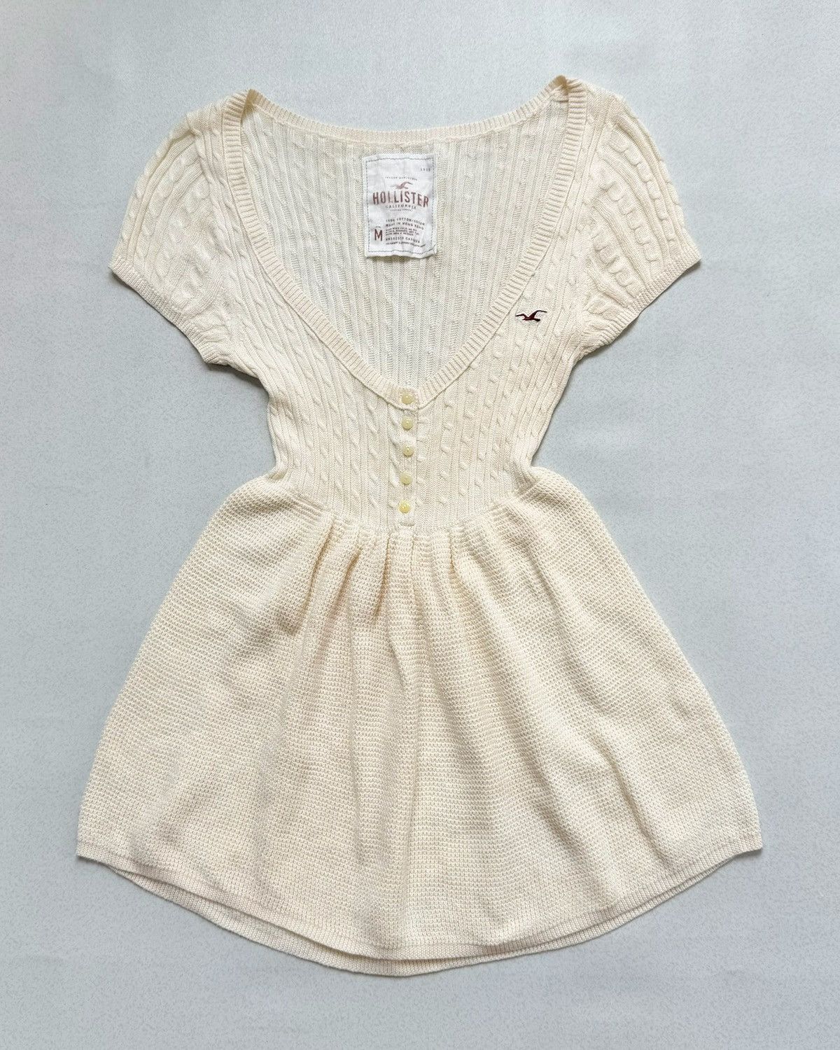 Hollister Y2K Hollister Babydoll Button Crochet Sweater Size M / US 6-8 / IT 42-44 - 1 Thumbnail