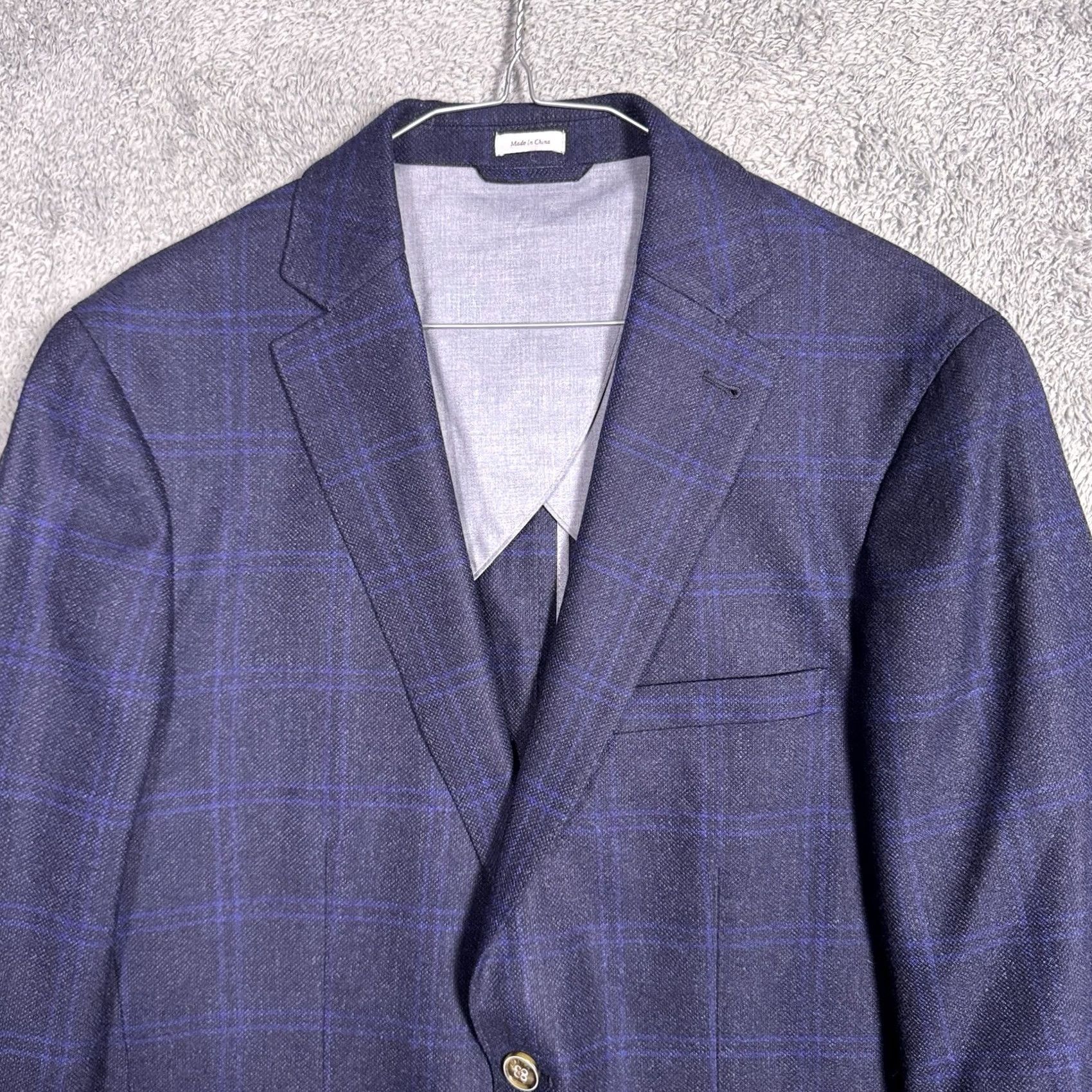 Peter Millar Peter Millar Sport Coat Men M Wool Windowpane Check Fall Soft Blue Size US M / EU 48-50 / 2 - 5 Thumbnail