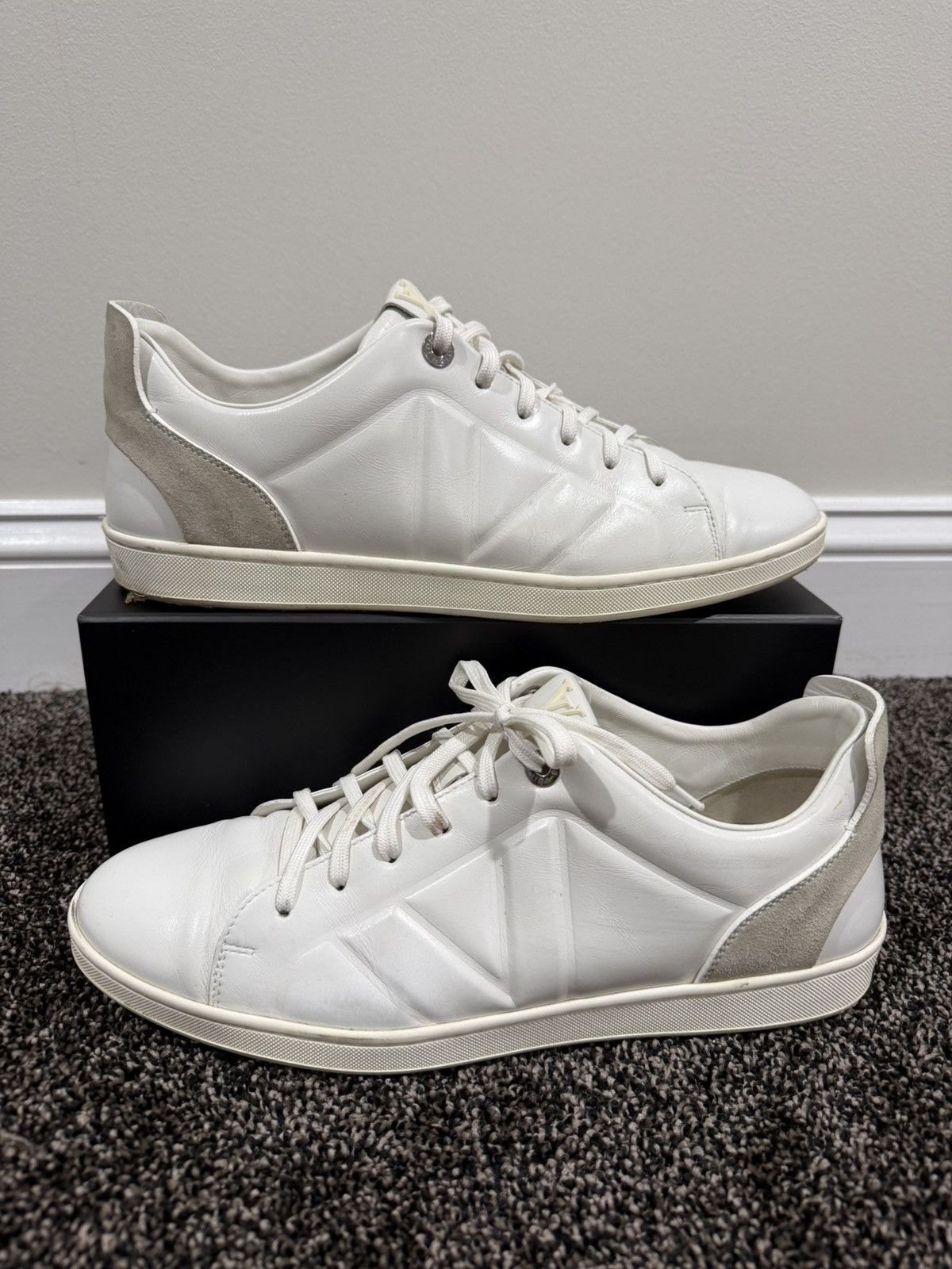 Louis Vuitton Louis Vuitton Fuselage LV Leather / Suede White Sneakers Size US 10 / EU 43 - 1 Thumbnail