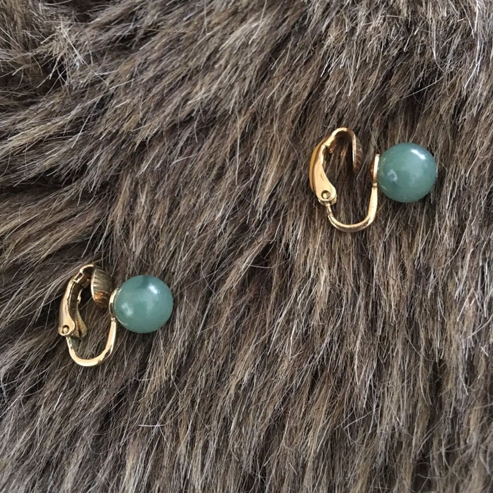 Vintage Vintage 70s green marble lucite clip on earrings Size ONE SIZE - 2 Thumbnail