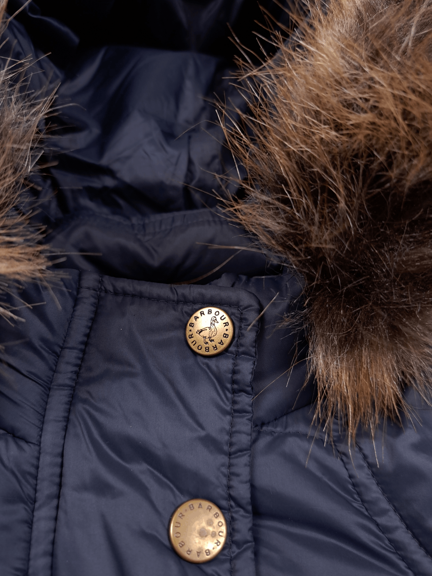Barbour × Designer 💎Vintage Barbour Fibre Down Navy Black Puffer Parka Jacket Size XL / US 12-14 / IT 48-50 - 7 Thumbnail