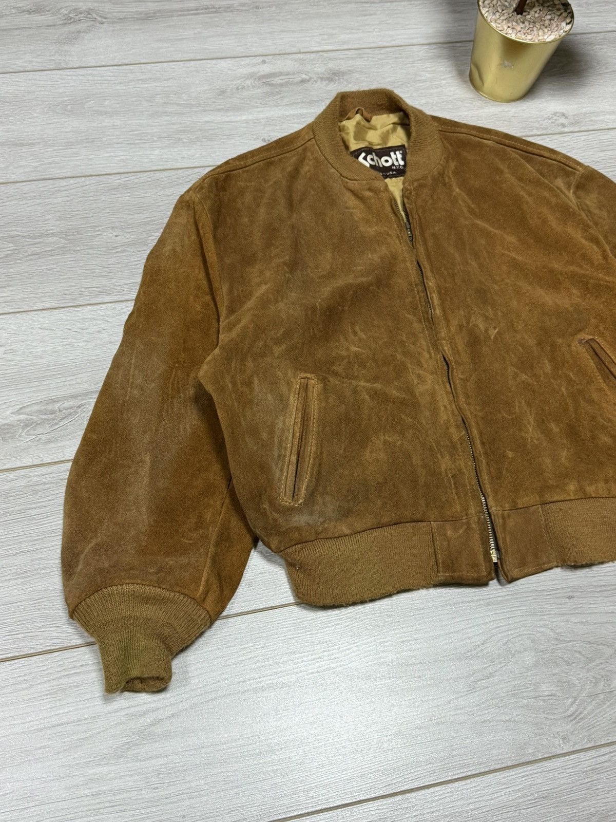 Schott Schott USA vintage suede leather bomber Size US M / EU 48-50 / 2 - 2 Thumbnail