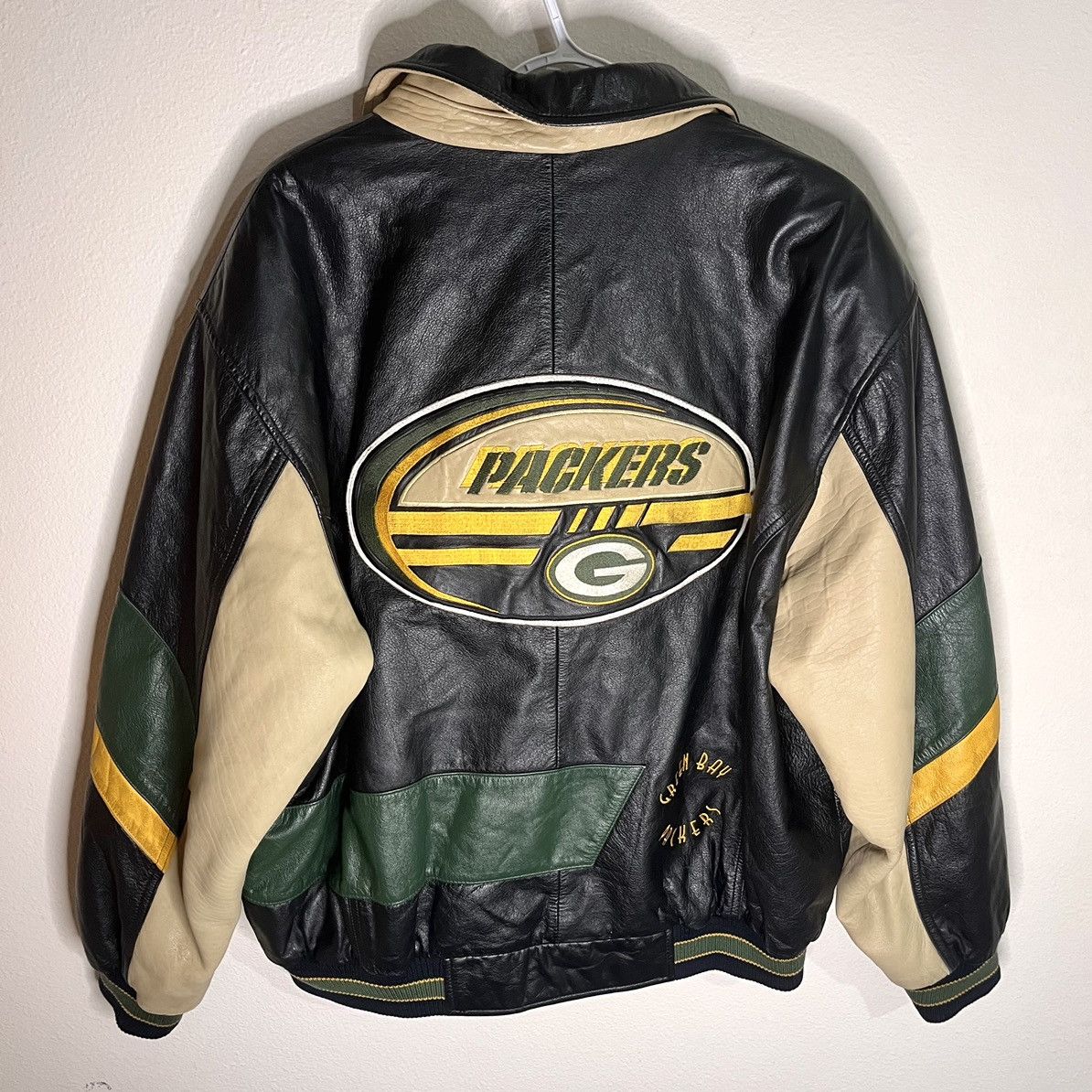 Vintage G-III Carl Banks Green Bay Packers Men's Zip Leather